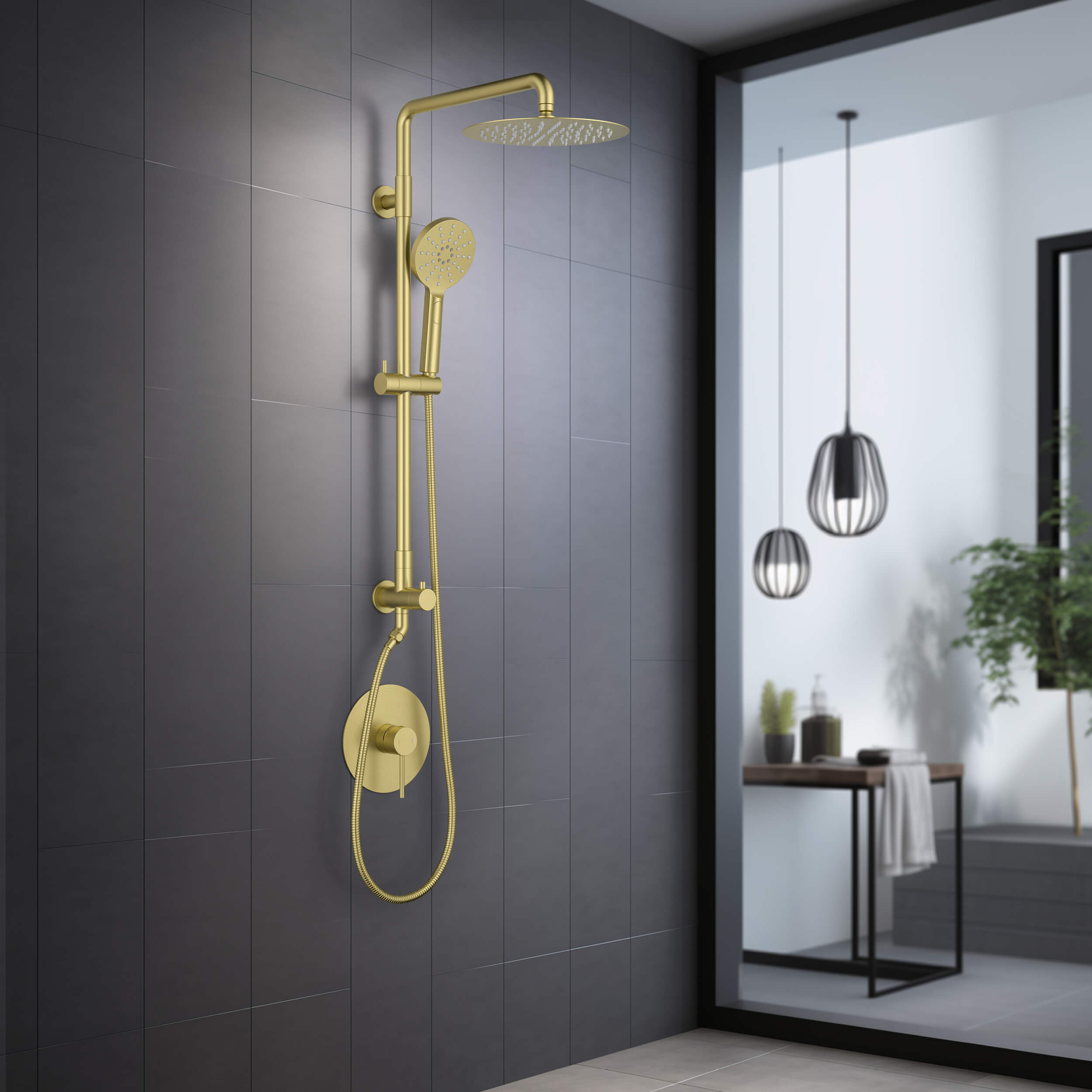 Circular Pressure Balanced 2-Function Shower Column with Rough In Valve KSC403 view 4