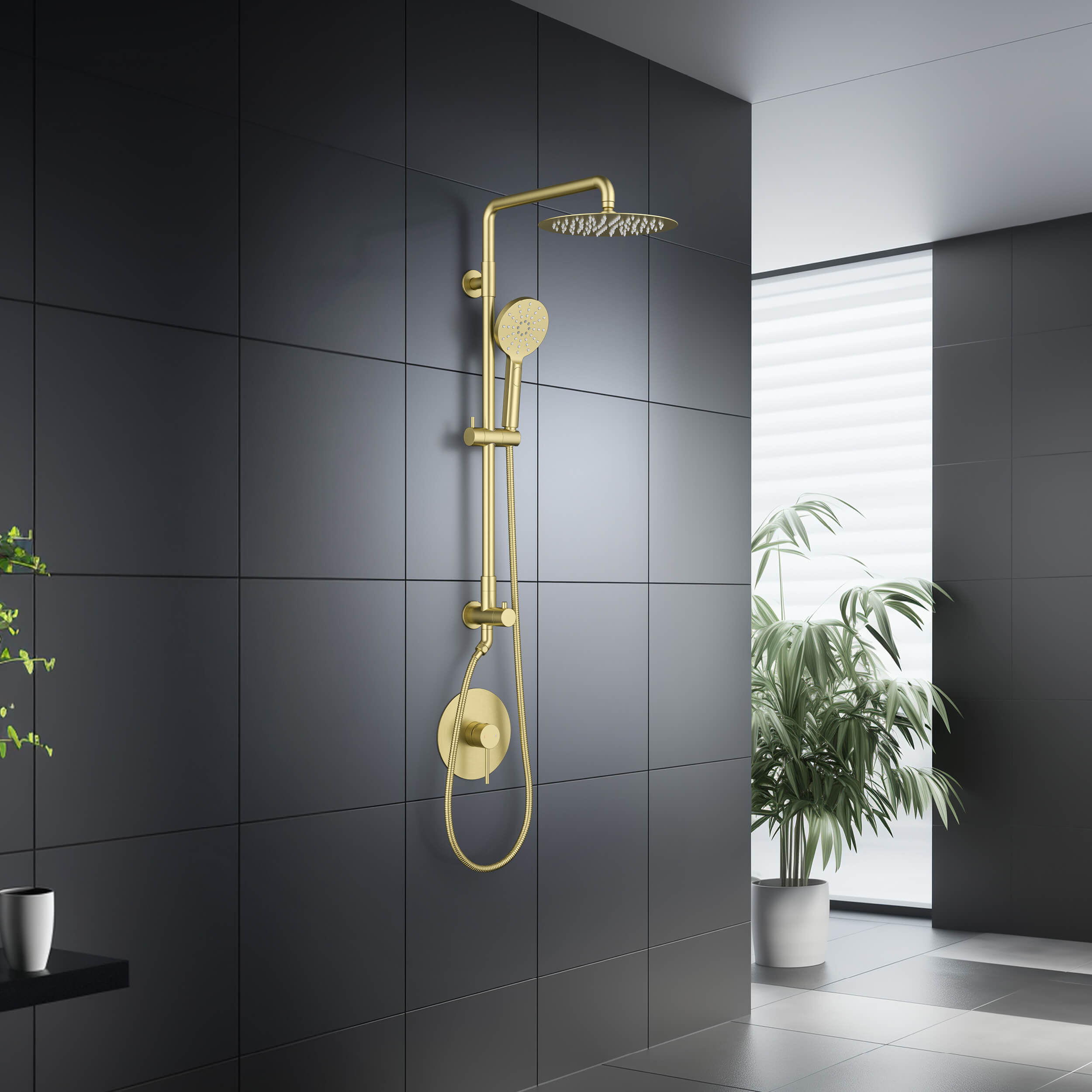 Circular Pressure Balanced 2-Function Shower Column with Rough In Valve KSC403 view 3