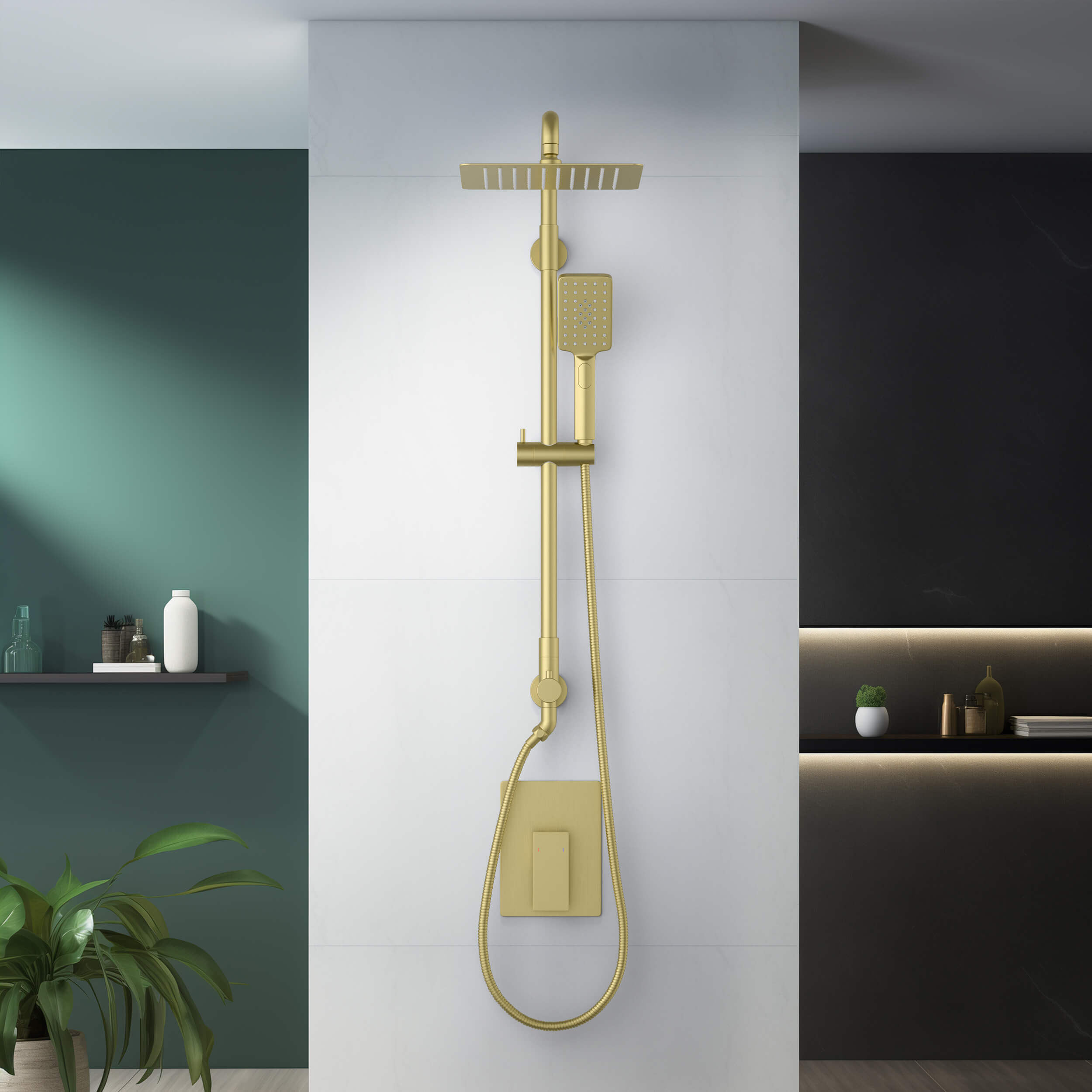 Cube Pressure Balanced 2-Function Shower Column with Rough In Valve KSC404 view 5