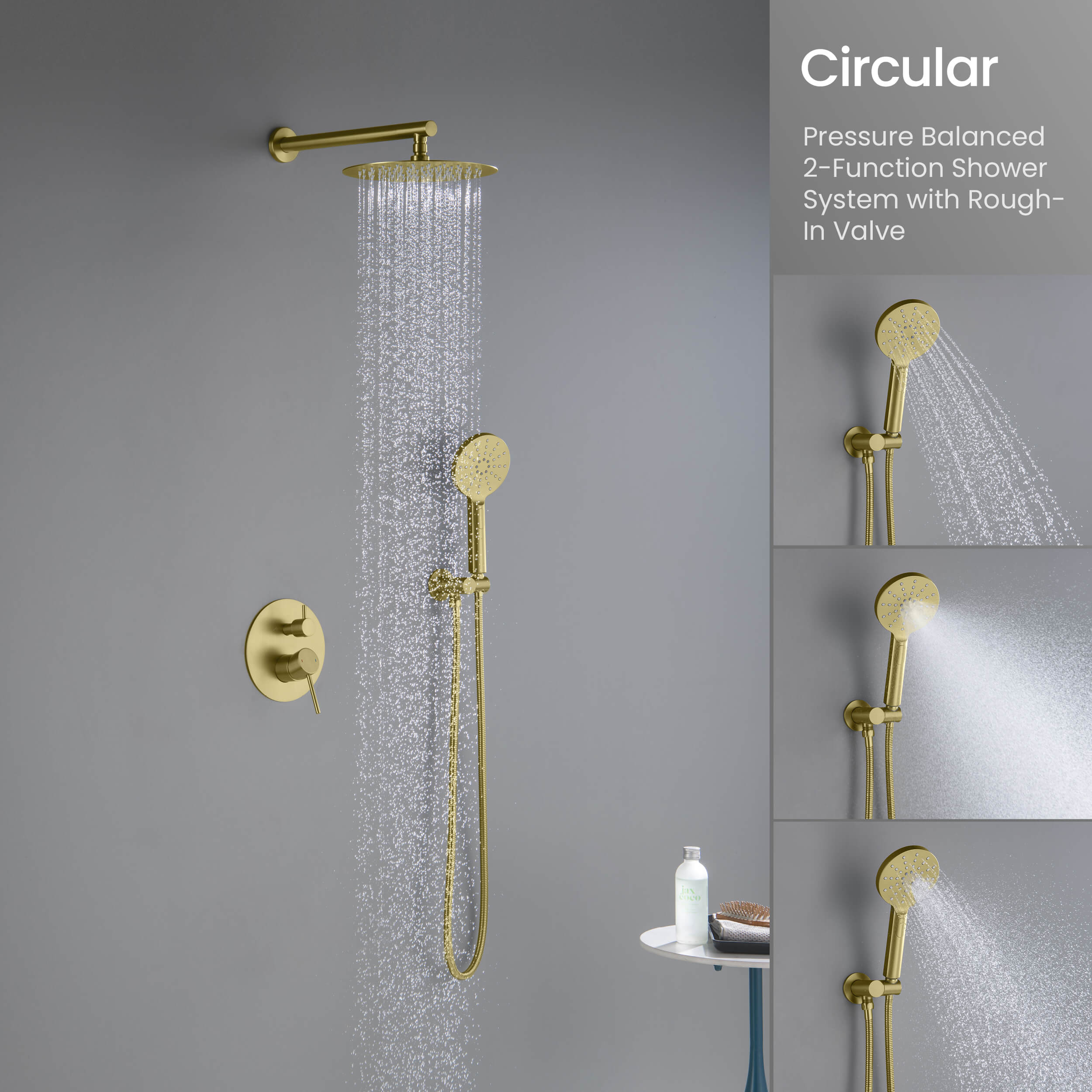 Circular Pressure Balanced 2-Function Shower System with Rough-In Valve KSF403 view 4