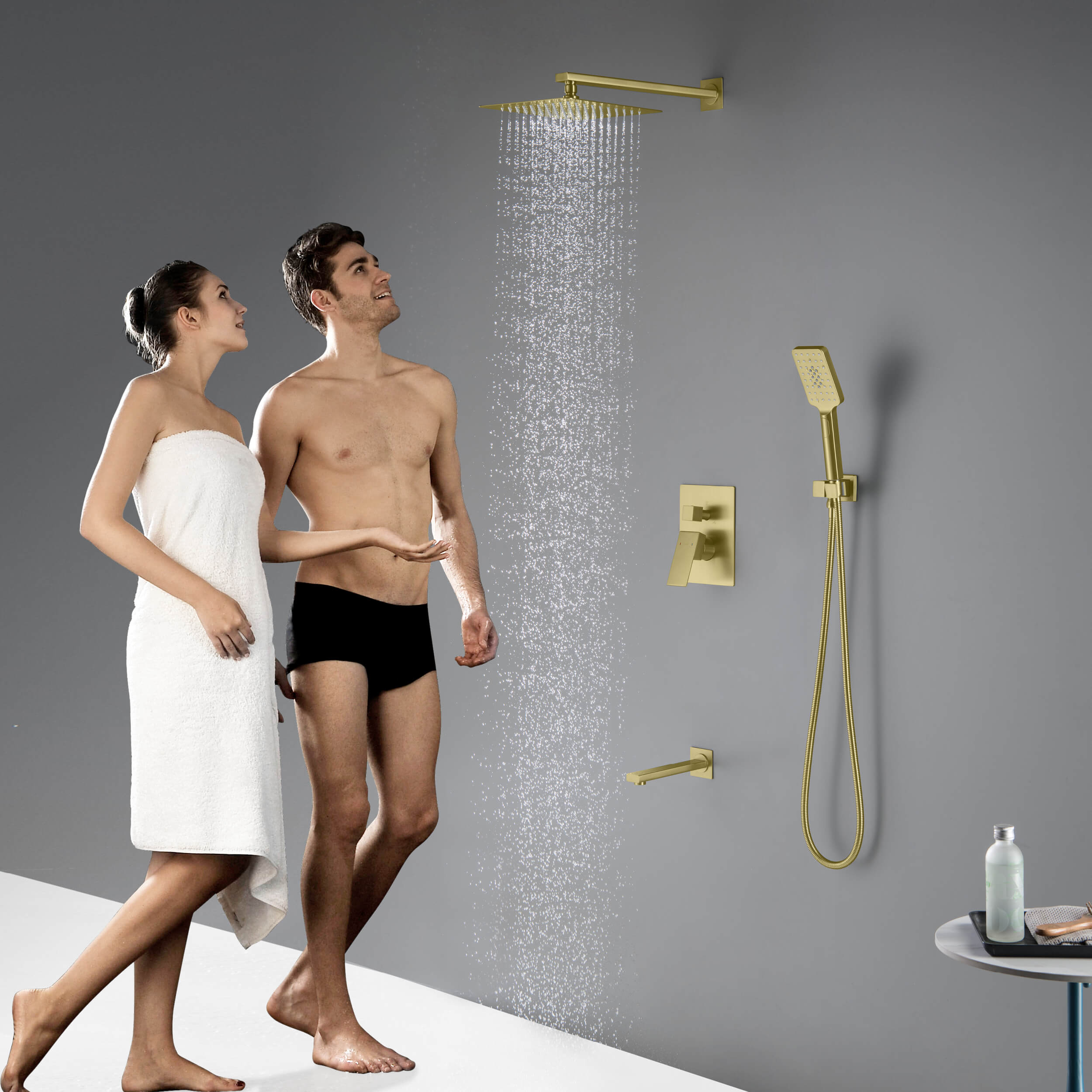 Cube Pressure Balanced 3-Function Shower System with Rough-In Valve KSF406 view 2