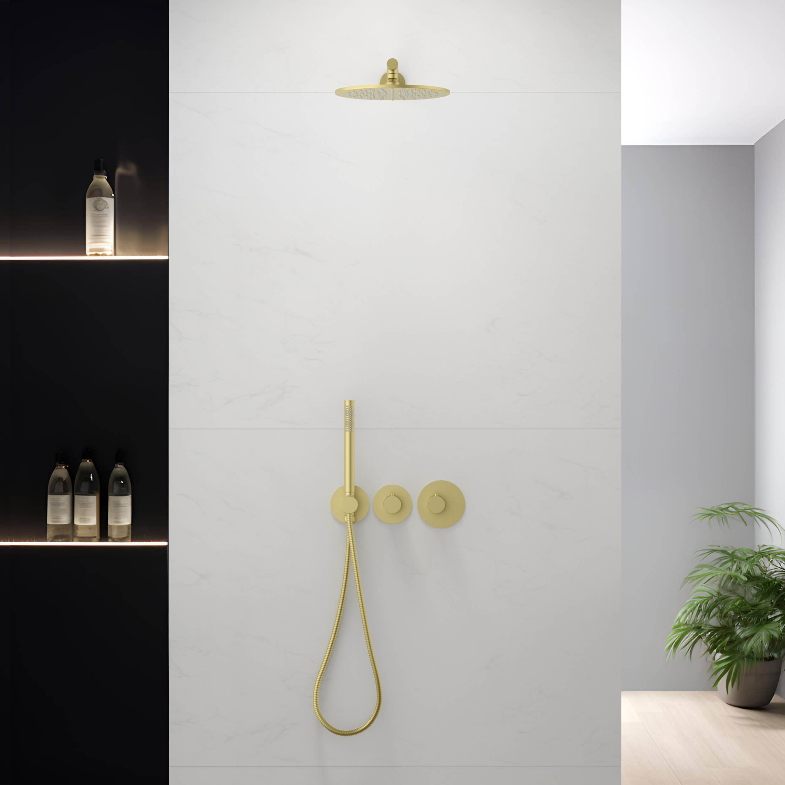 Circular 2 Function Thermostatic Shower System With Rough In Valve - KSF410 view 5