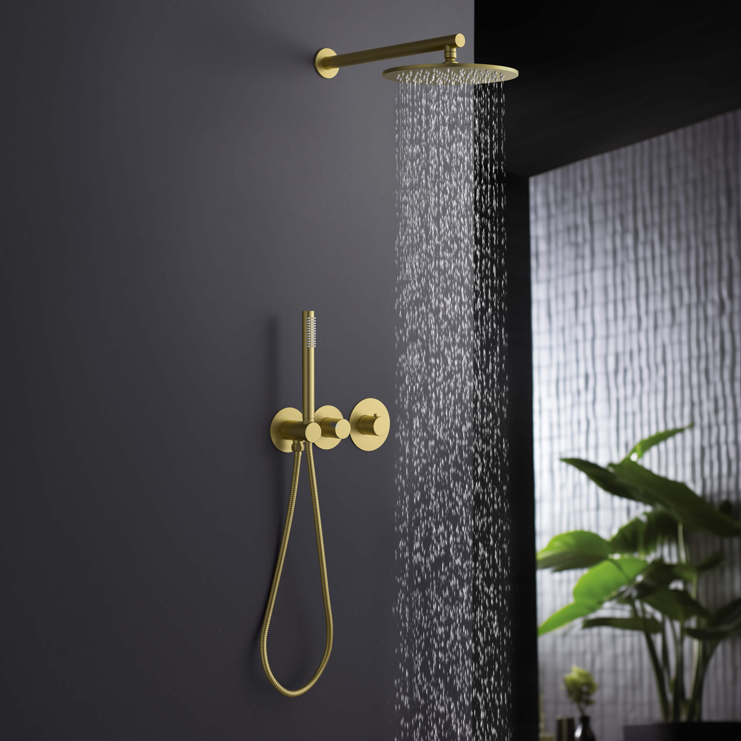 Circular 2 Function Thermostatic Shower System With Rough In Valve - KSF410 view 3