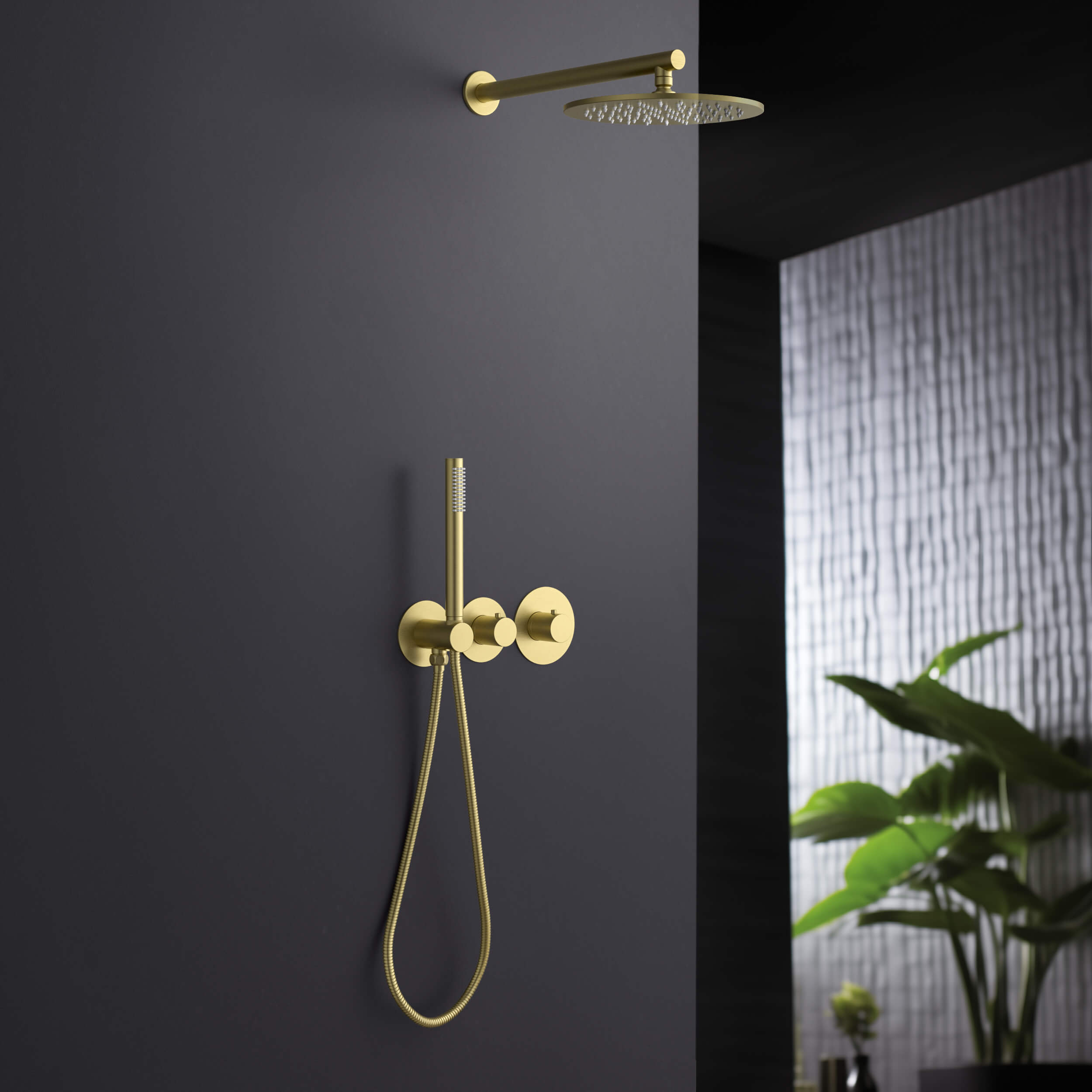 Circular 2 Function Thermostatic Shower System With Rough In Valve - KSF410 view 2