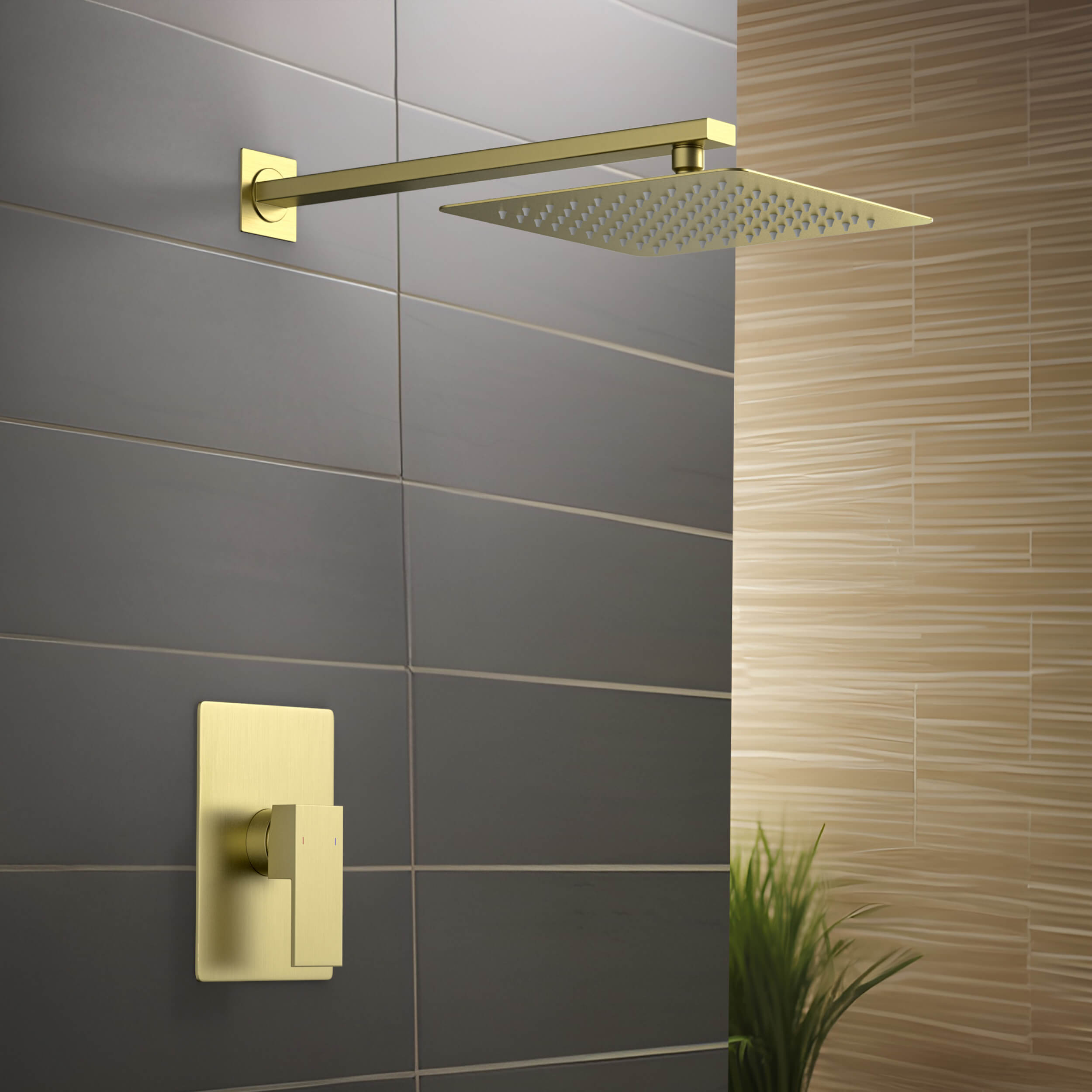 Cube Pressure Balanced Single Function Shower System with Rough In Valve - KSF411 view 2