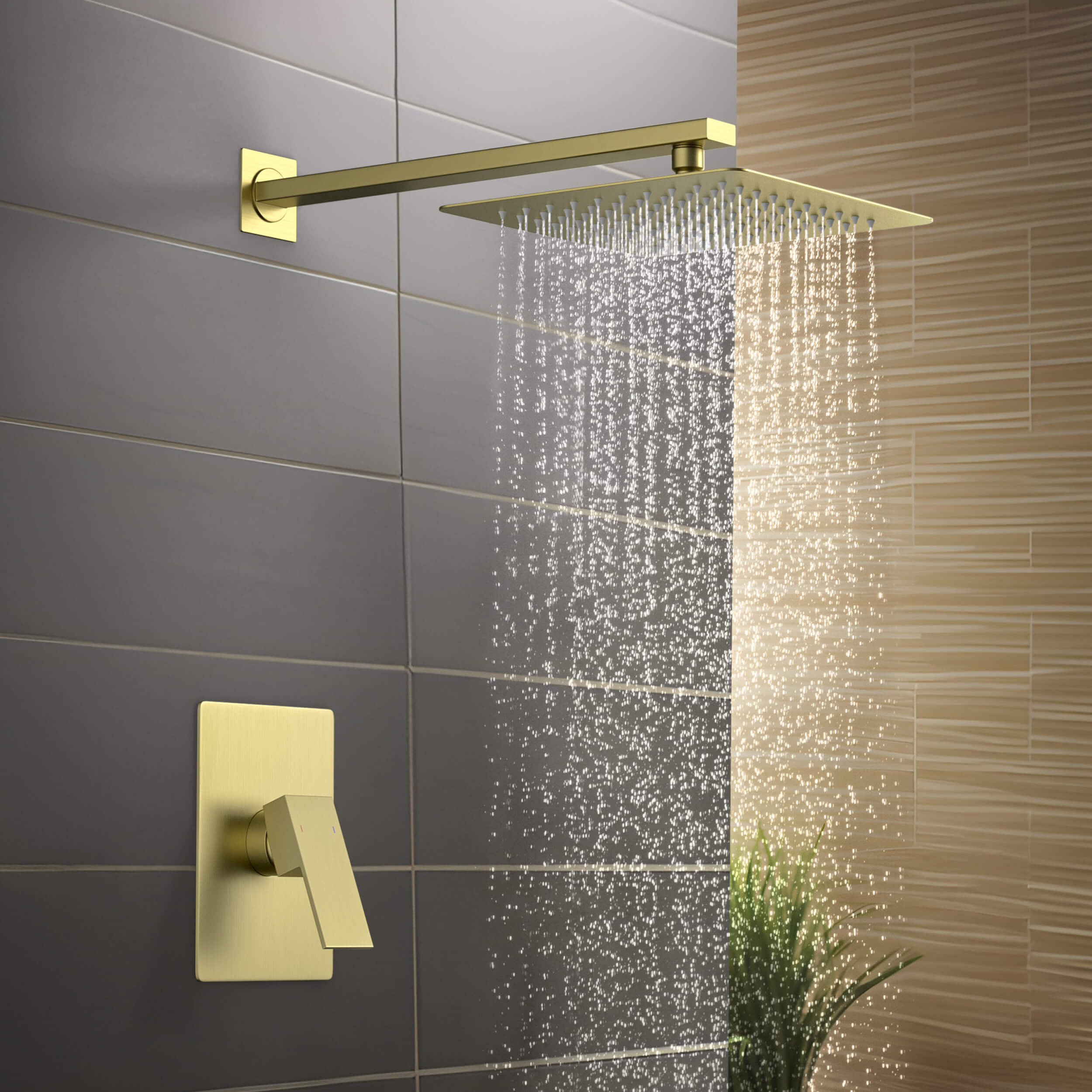 Cube Pressure Balanced Single Function Shower System with Rough In Valve - KSF411 view 3