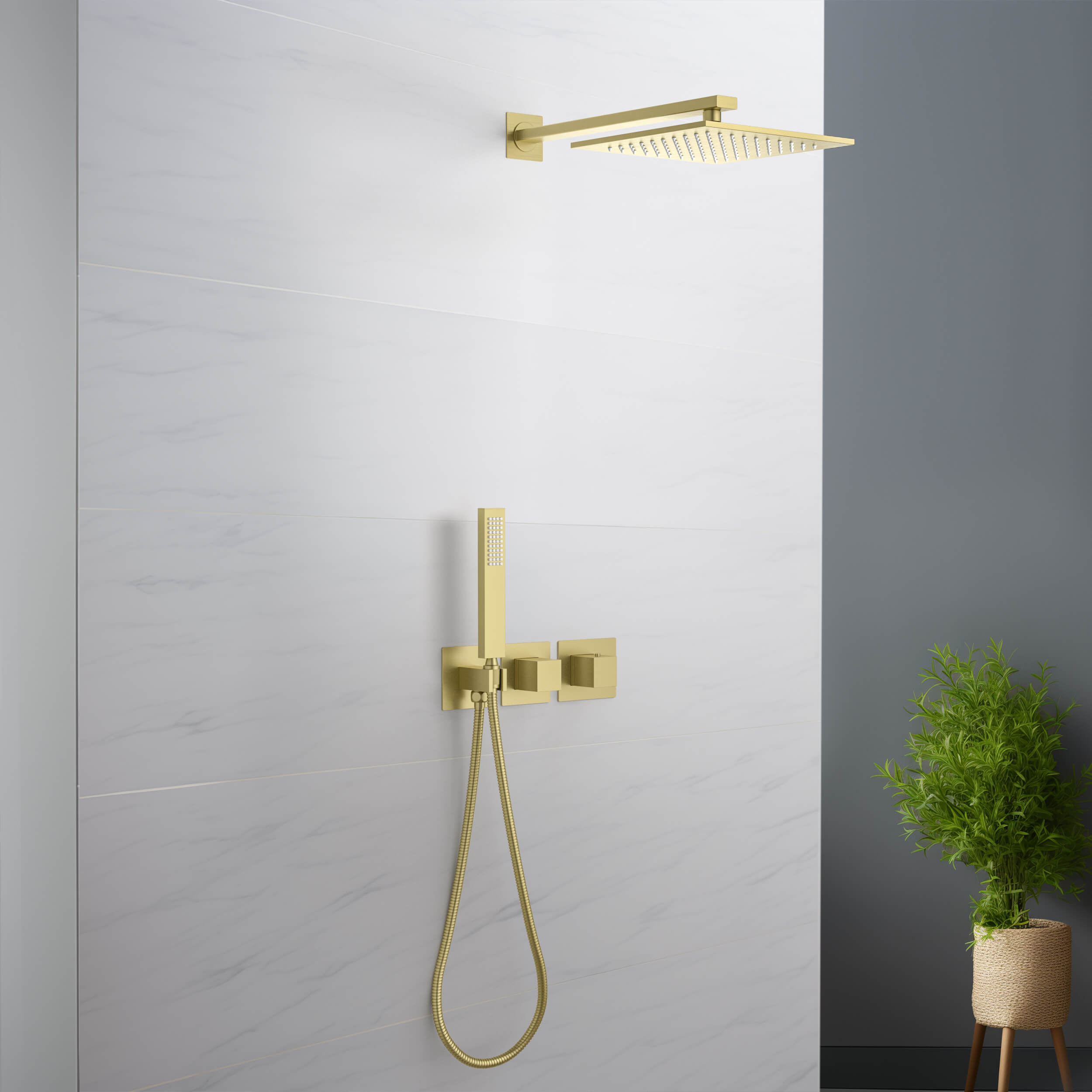 Cube 2 Function Thermostatic Shower System With Rough In Valve - KSF414 view 4