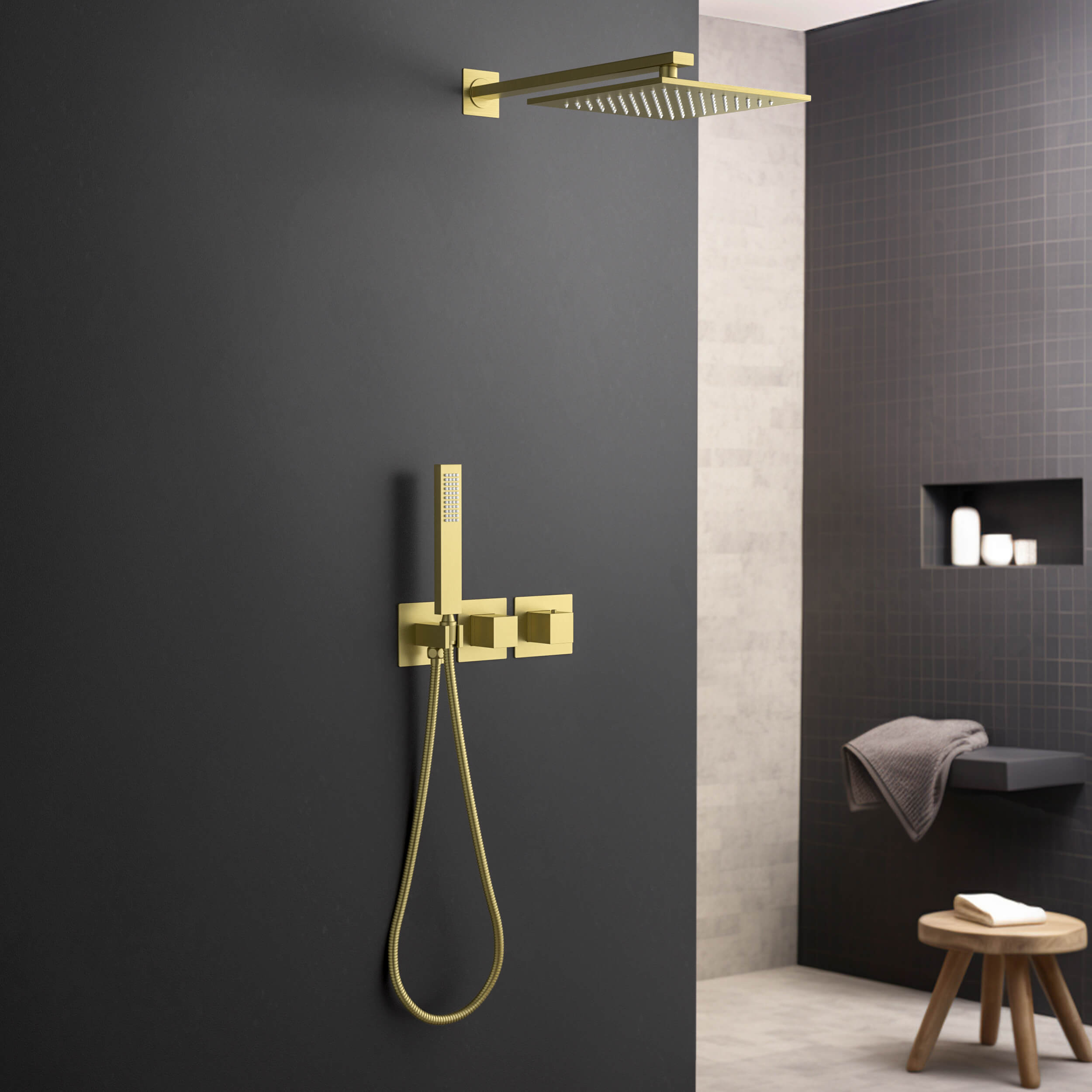 Cube 2 Function Thermostatic Shower System With Rough In Valve - KSF414 view 2