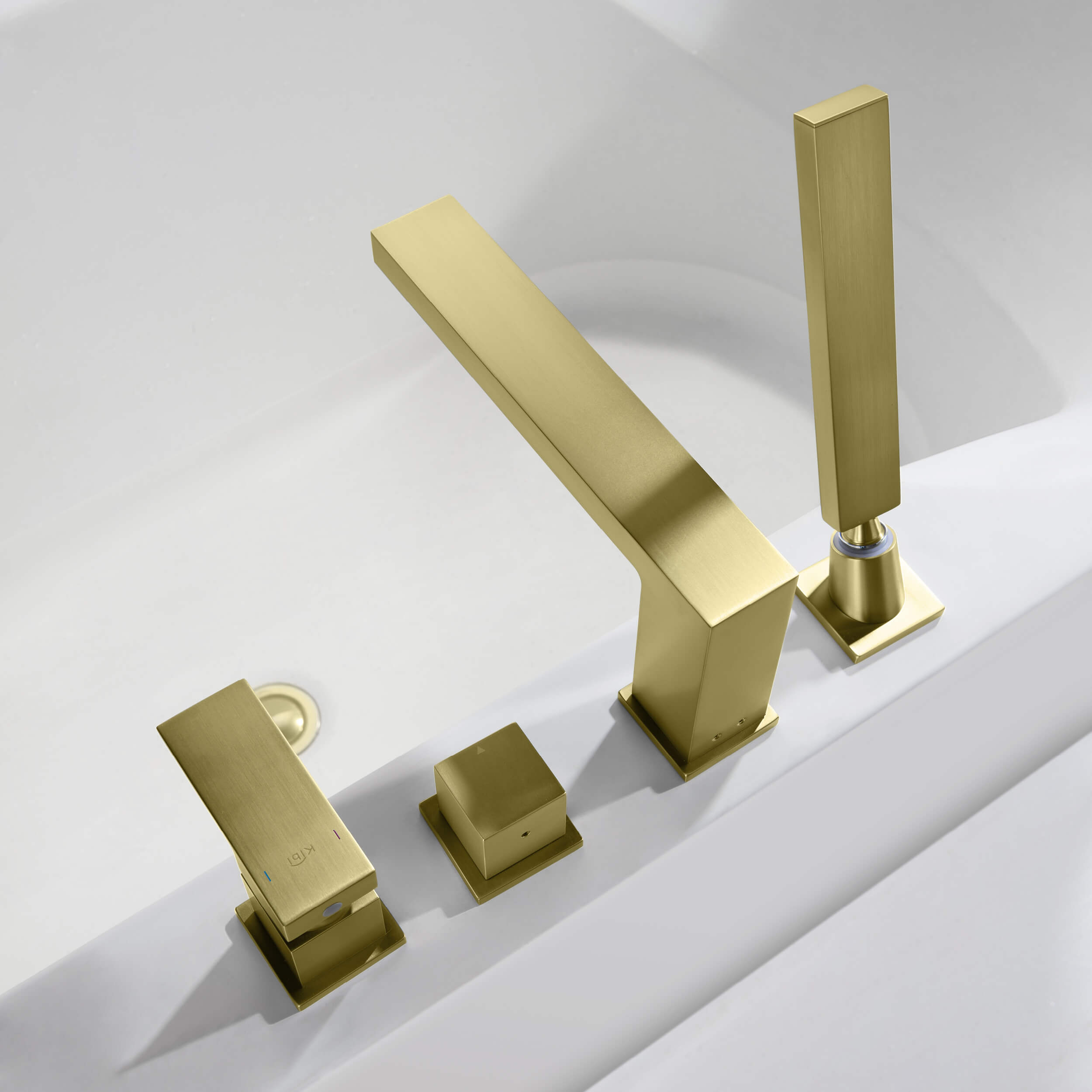 Cube Deck Mounted Bathtub Faucet with Hand Shower KTF3102 view 4