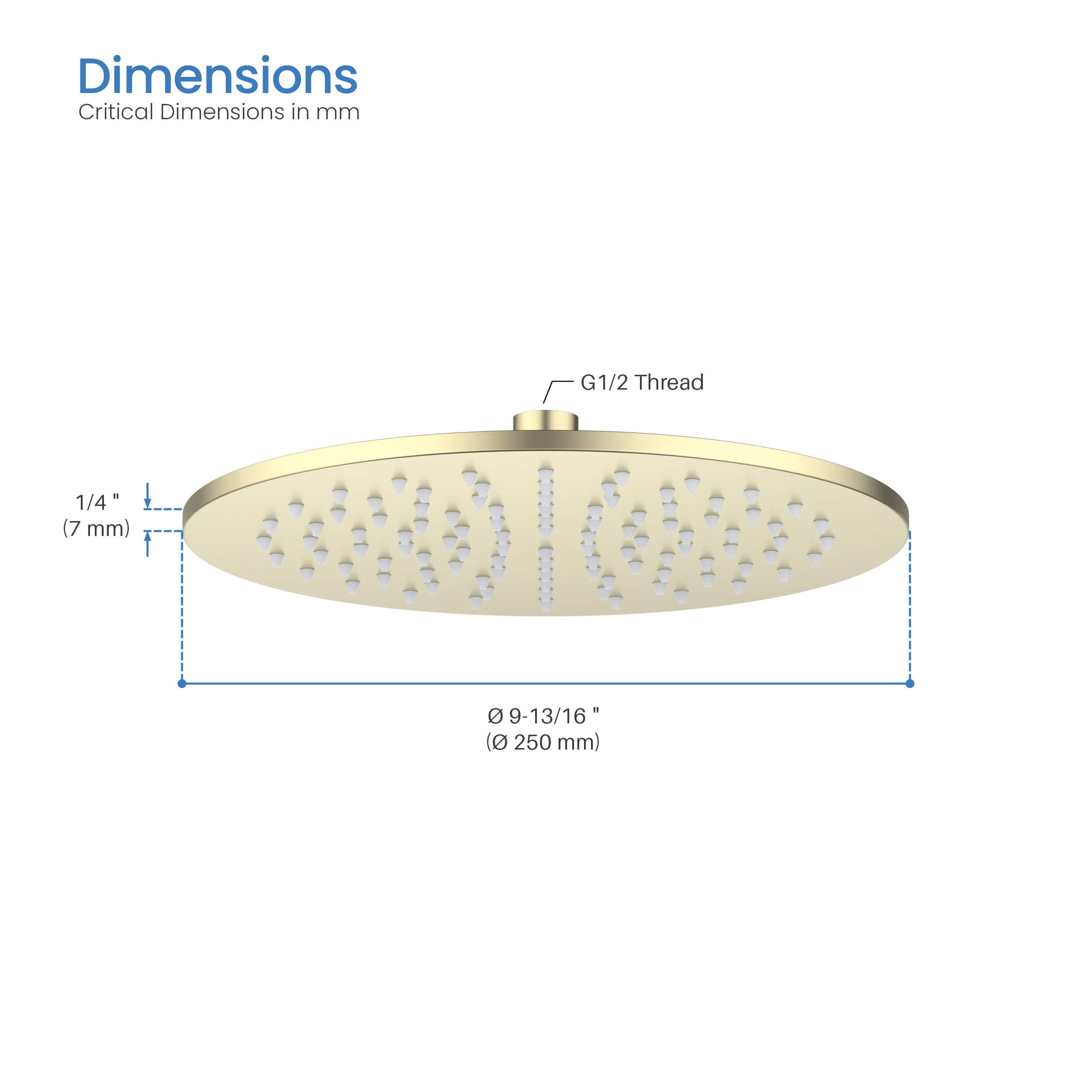 Circular 10" Metal Thin Profile Rain Shower Head 1.75 GPM RS104 view 5