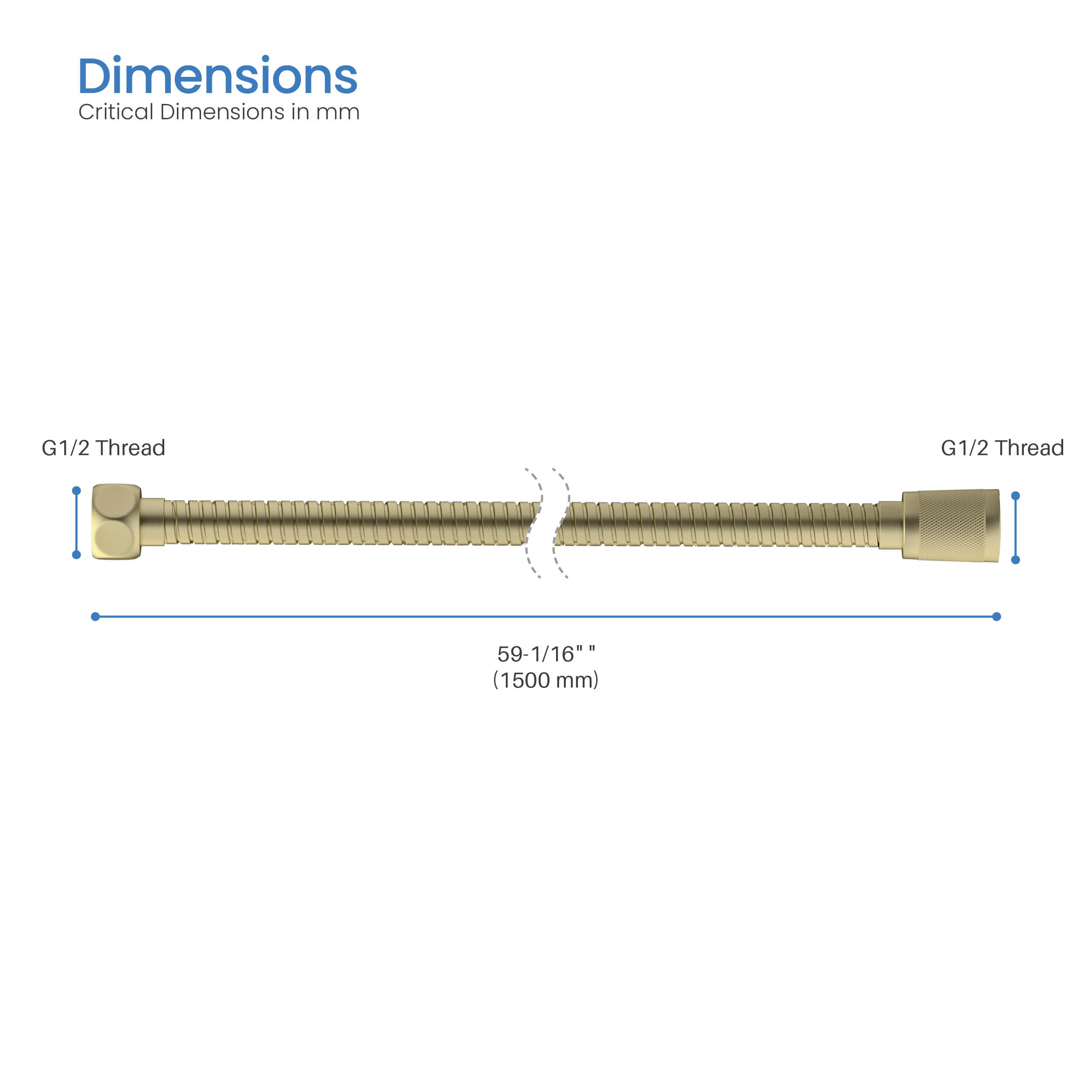 59" Metal Shower Hose SH60 view 3