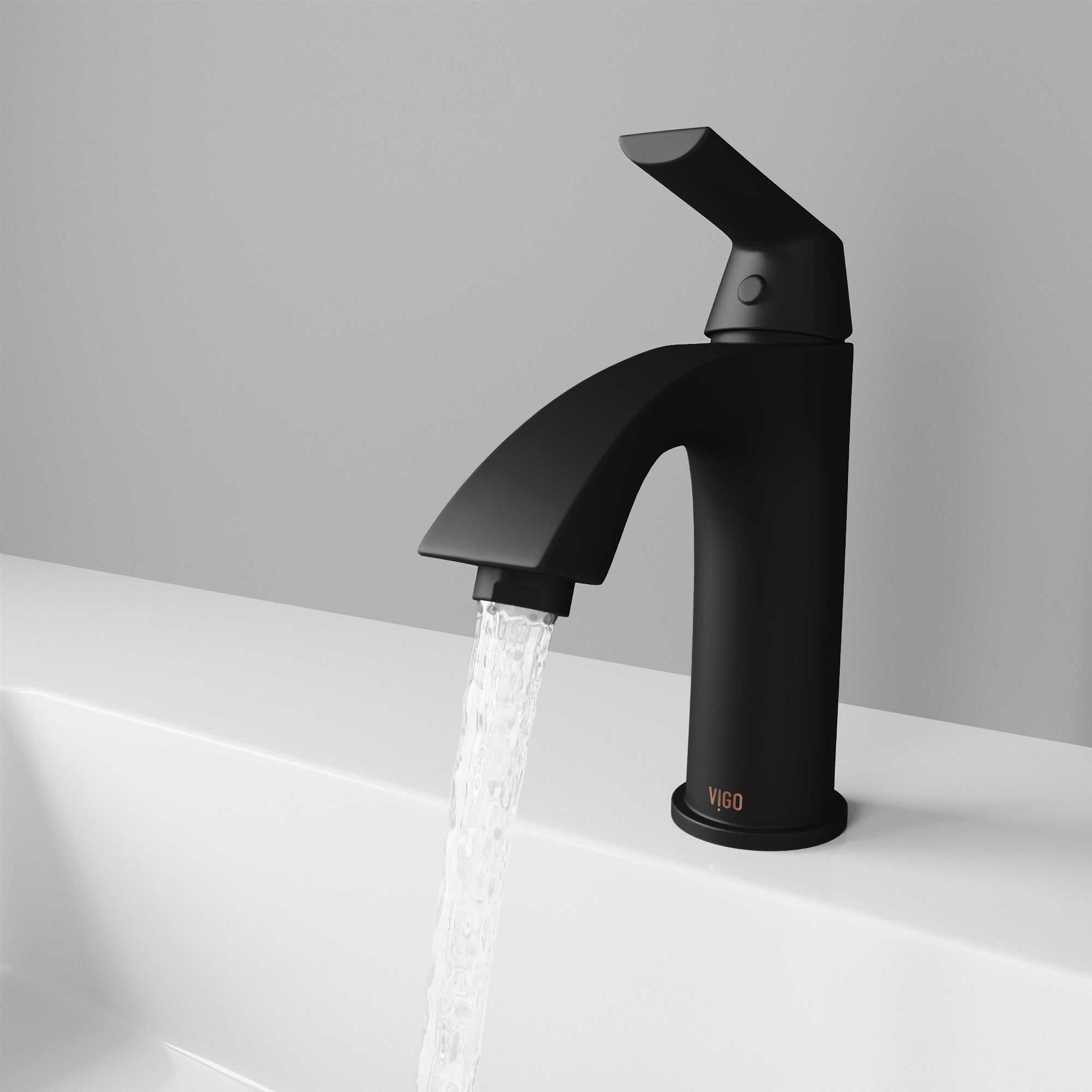 Penela Single-Hole Bathroom Faucet in Matte Black view 3