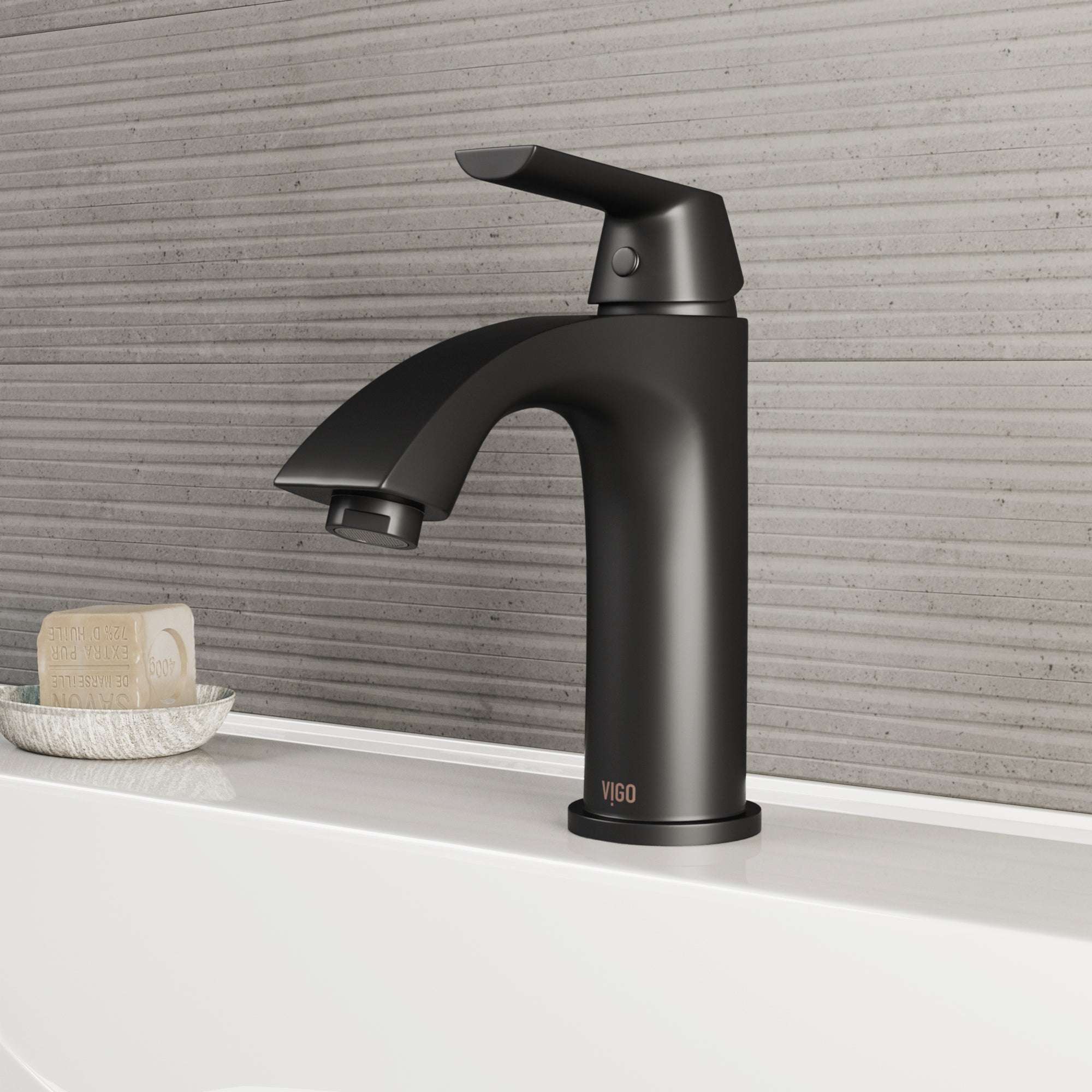 Penela Single-Hole Bathroom Faucet in Matte Black view 1