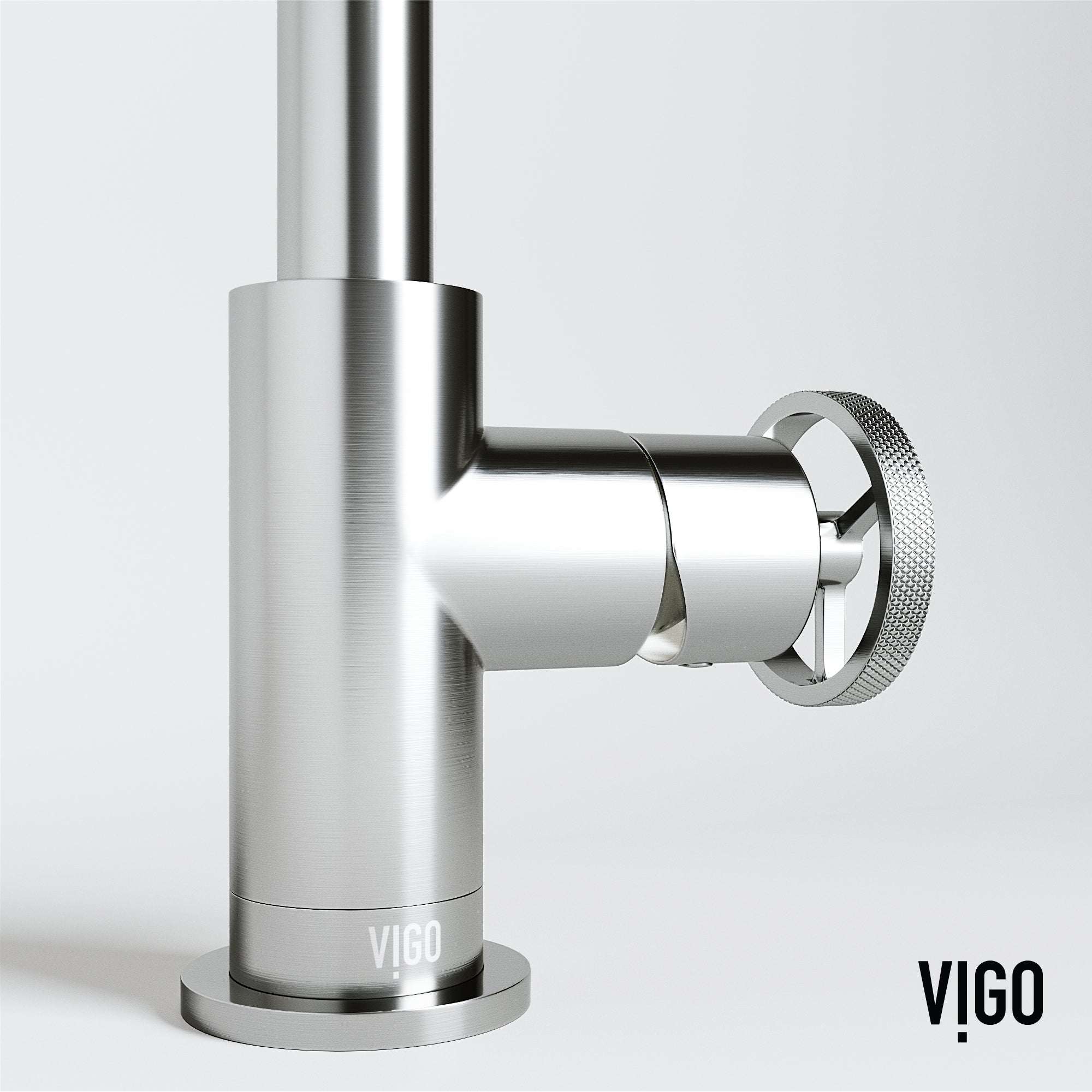 Cass Single Hole Bathroom Faucet with Knurled Wheel Handle view 2