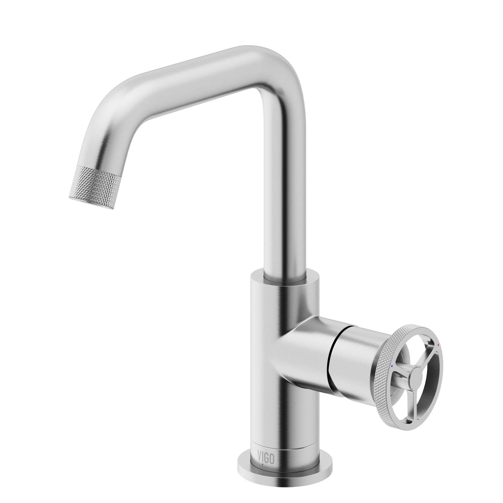 Cass Single Hole Bathroom Faucet with Knurled Wheel Handle view 5