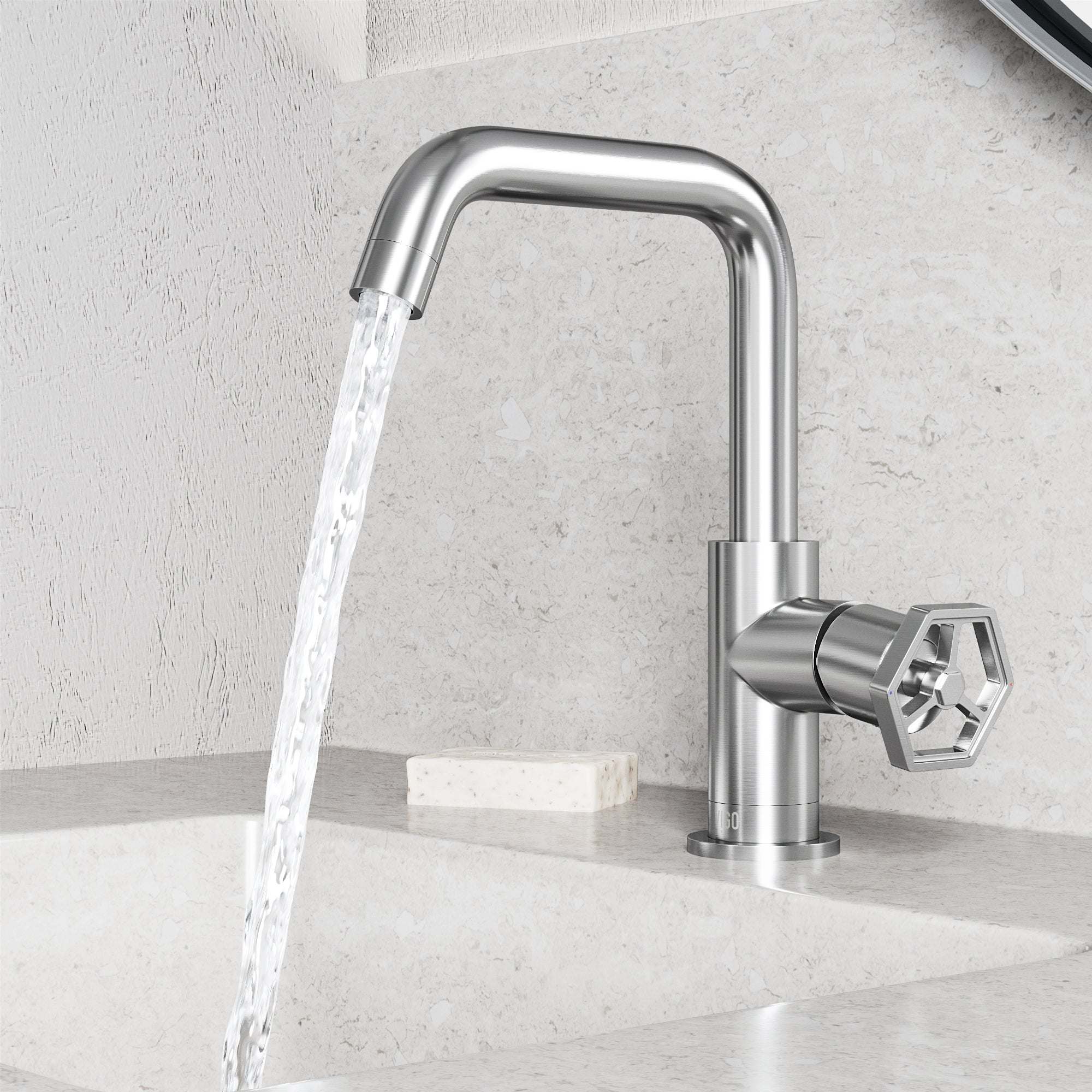 Hart Ruxton Single Hole Bathroom Faucet – Knurled Control Handle Design view 5