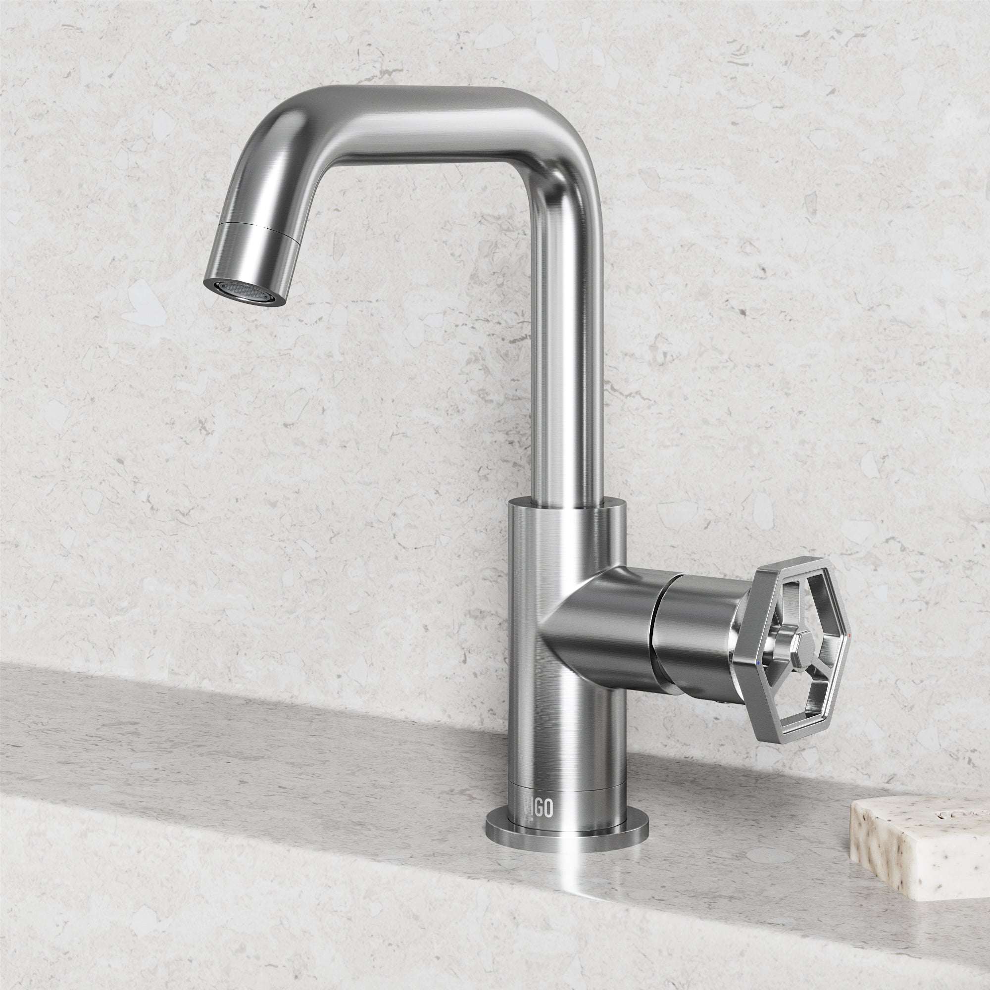 Hart Ruxton Single Hole Bathroom Faucet – Knurled Control Handle Design view 4
