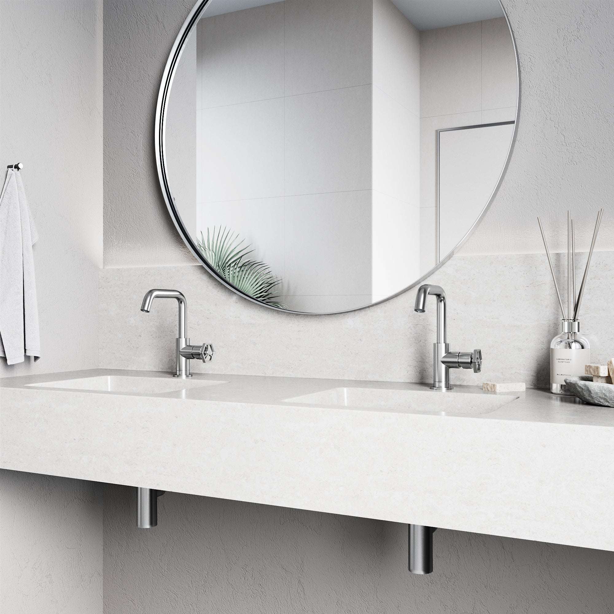 Hart Ruxton Single Hole Bathroom Faucet – Knurled Control Handle Design view 2