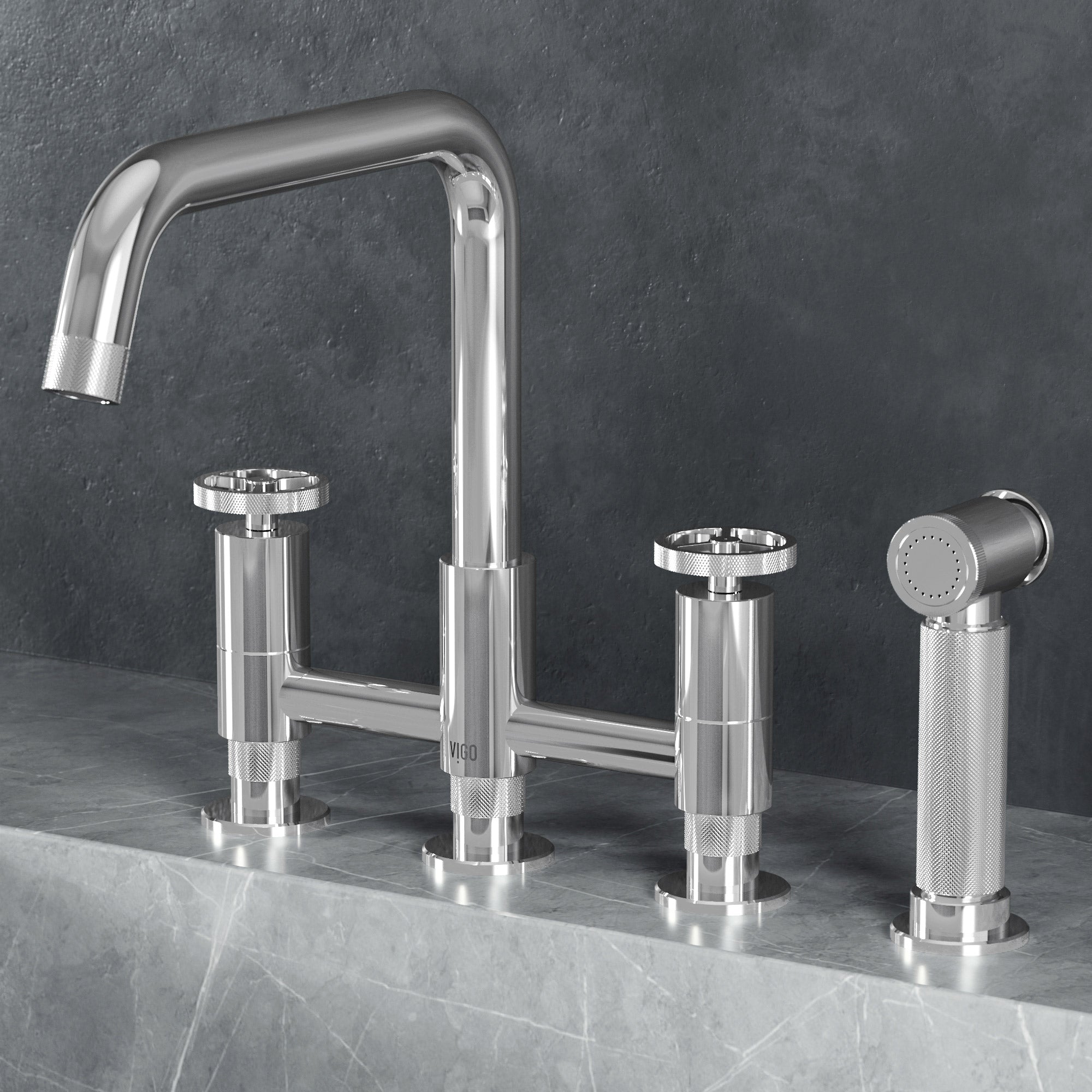 Cass Pull-Out Bridge Kitchen Faucet view 2