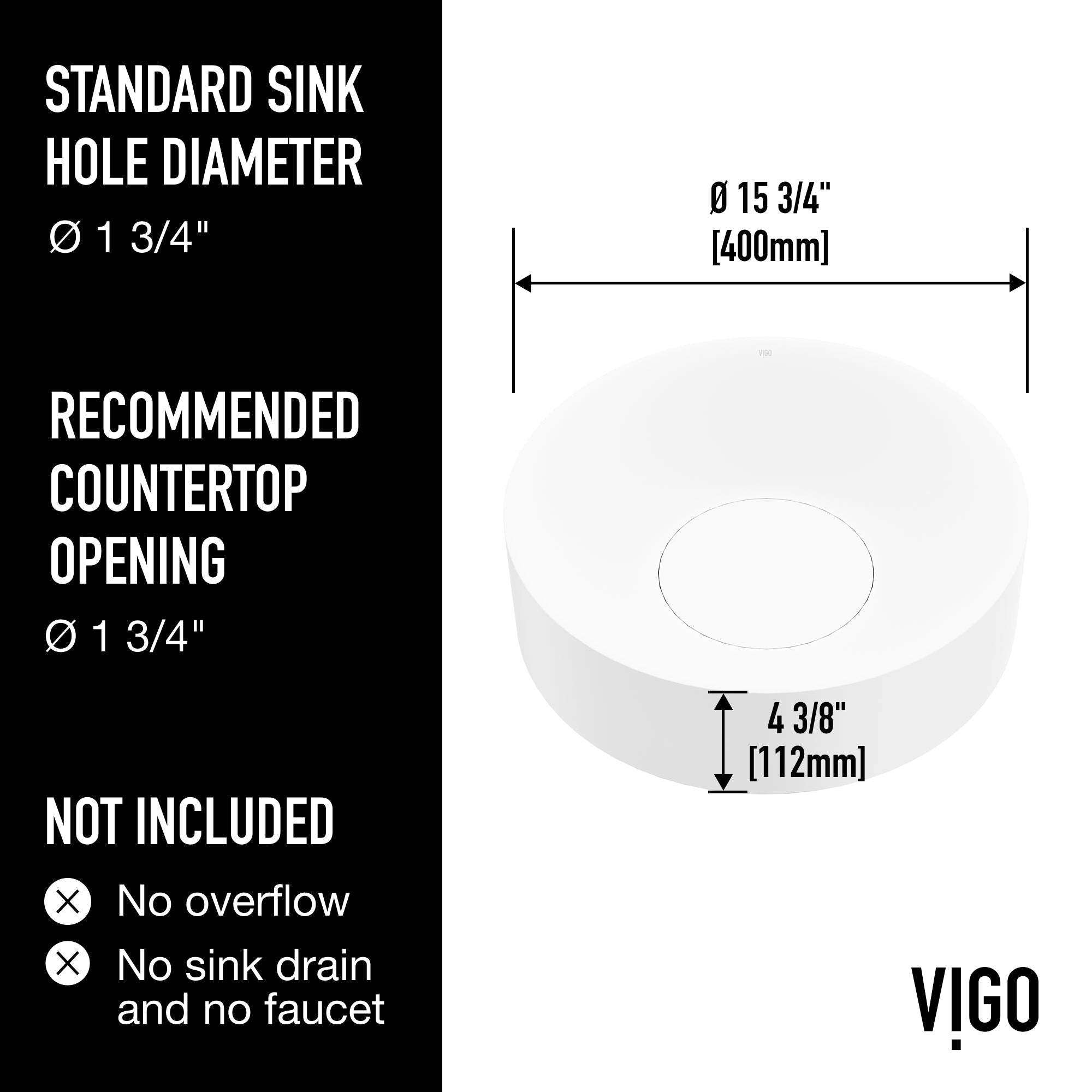 Elan Modern White Matte Stone™ 16 in. Round Vessel Bathroom Sink view 3