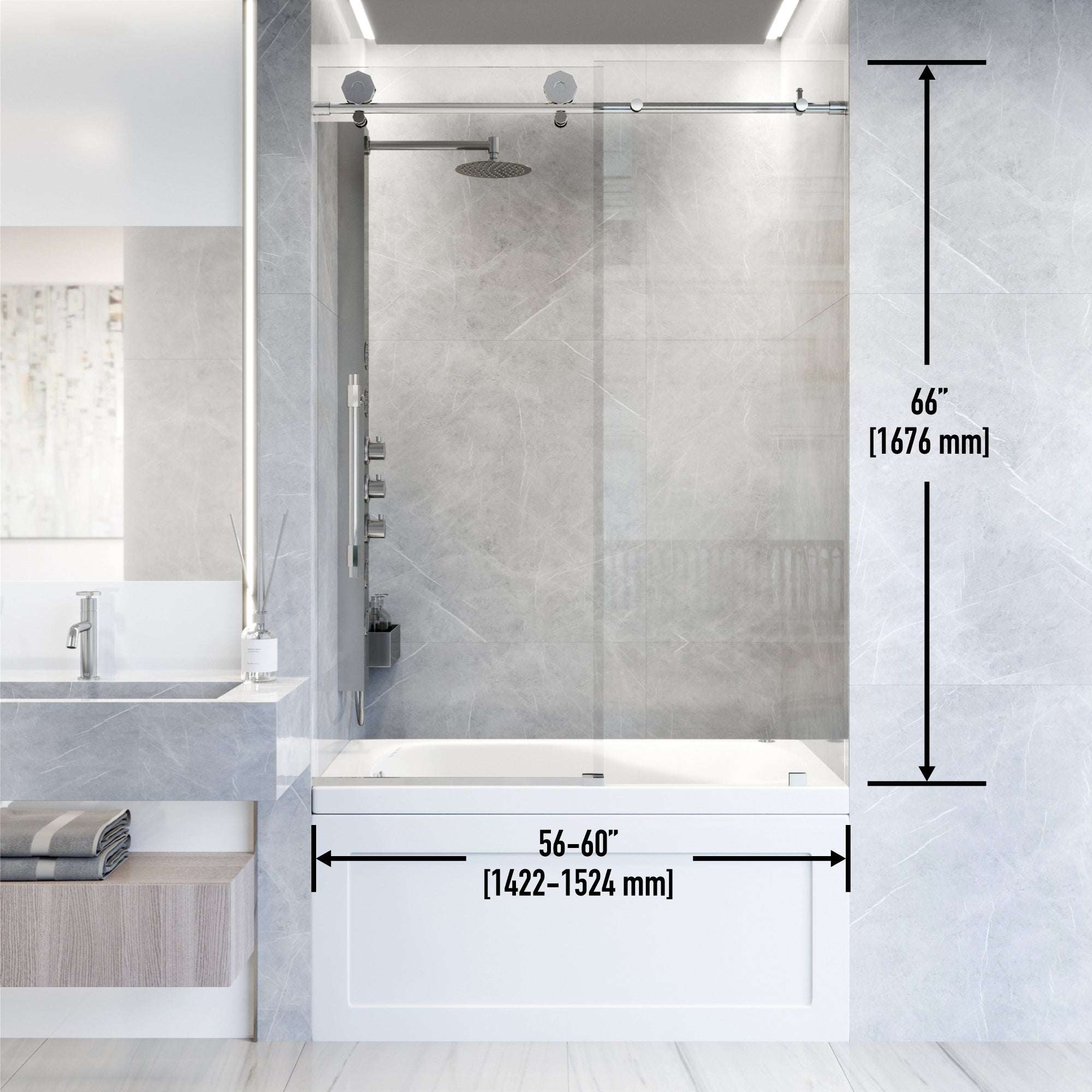 Hart Elan Frameless Sliding Tub Door view 4