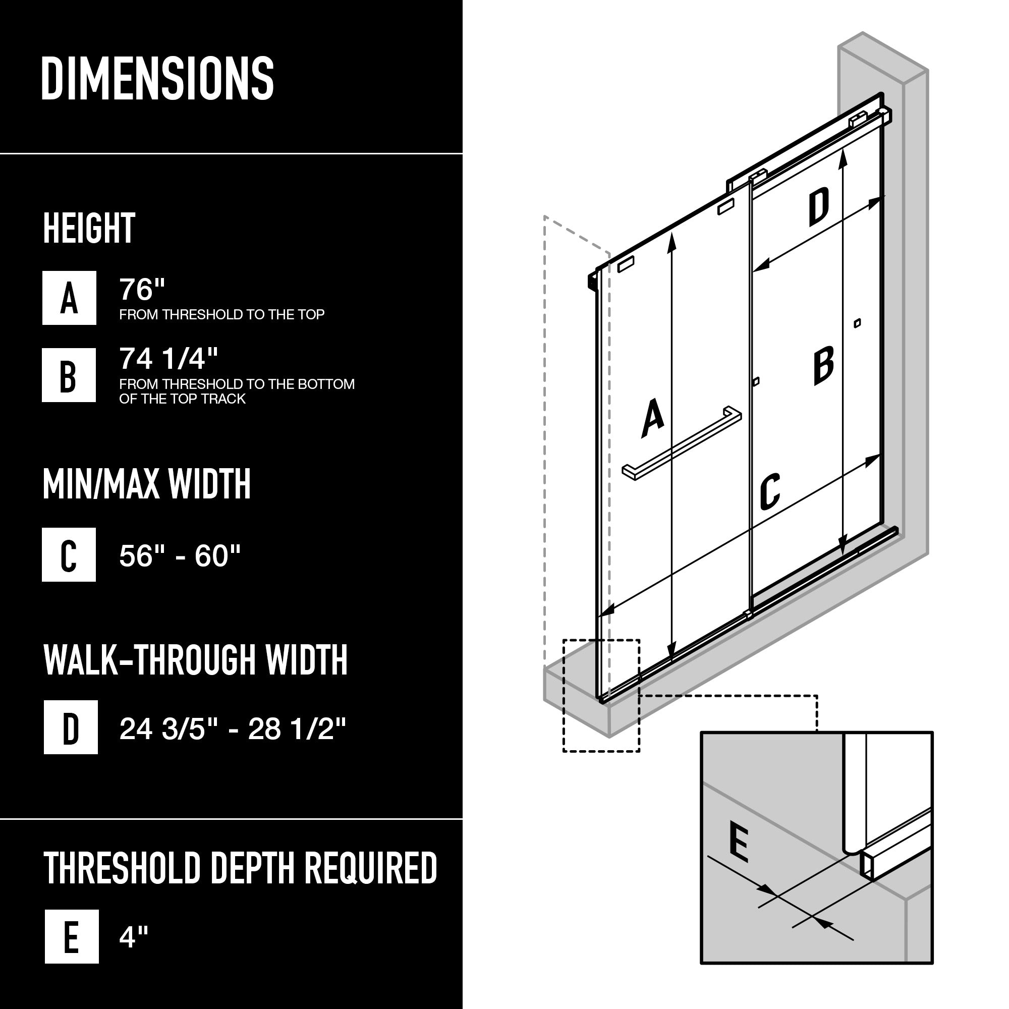 Houston Frameless Sliding Shower Door view 5