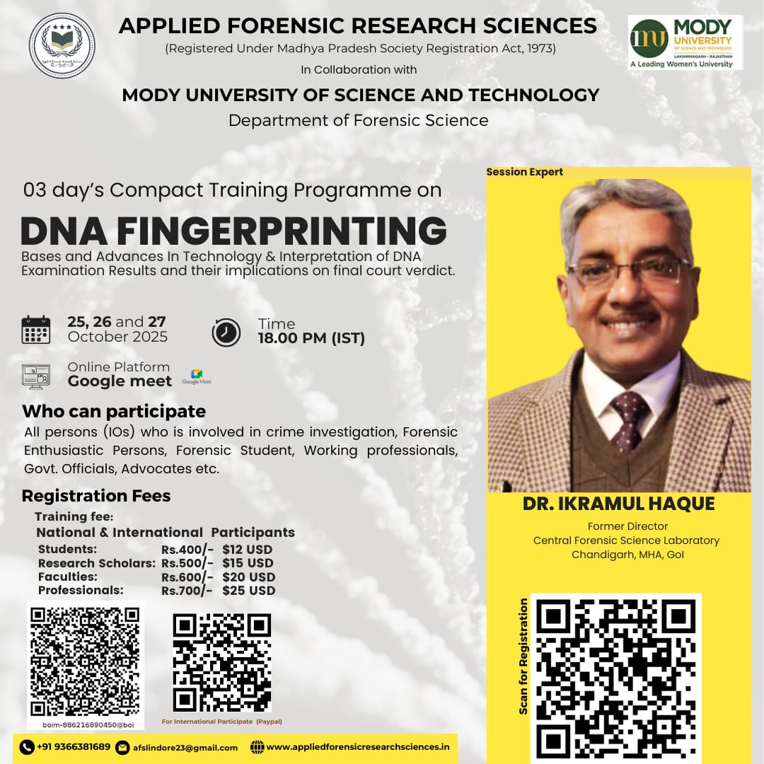 𝗗𝗡𝗔 𝗙𝗶𝗻𝗴𝗲𝗿𝗽𝗿𝗶𝗻𝘁𝗶𝗻𝗴: 𝗕𝗮𝘀𝗲𝘀 𝗮𝗻𝗱 𝗔𝗱𝘃𝗮𝗻𝗰𝗲𝘀 𝗶𝗻 𝗧𝗲𝗰𝗵𝗻𝗼𝗹𝗼𝗴𝘆 & 𝗜𝗻𝘁𝗲𝗿𝗽𝗿𝗲𝘁𝗮𝘁𝗶𝗼𝗻 𝗼𝗳 𝗗𝗡𝗔 𝗘𝘅𝗮𝗺𝗶𝗻𝗮𝘁𝗶𝗼𝗻 𝗥𝗲𝘀𝘂𝗹𝘁𝘀 𝗮𝗻𝗱 𝗧𝗵𝗲𝗶𝗿 𝗜𝗺𝗽𝗹𝗶𝗰𝗮𝘁𝗶𝗼𝗻𝘀