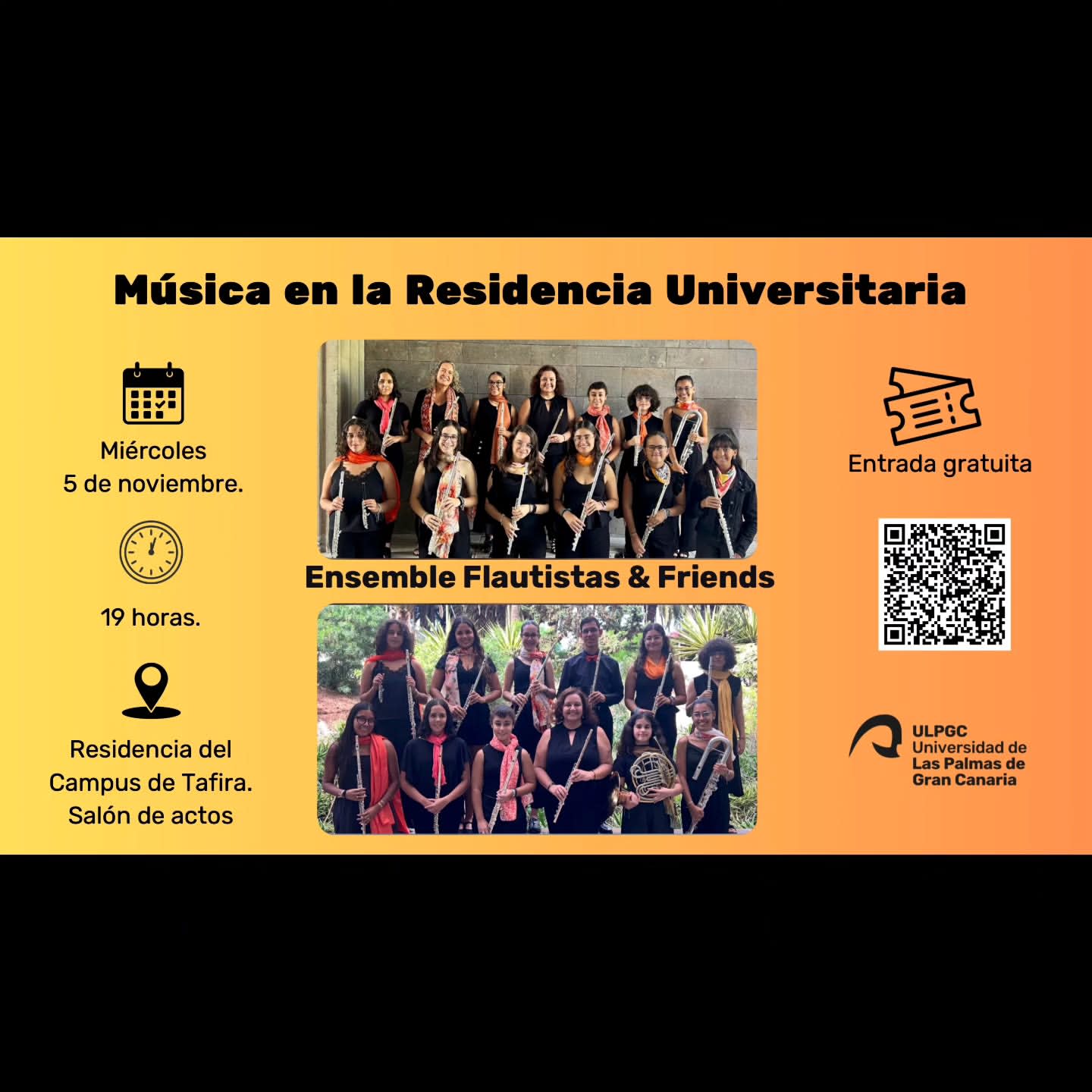 Imagen del evento Musica en la Residencia Universitaria Ensemble Flautistas  Friends