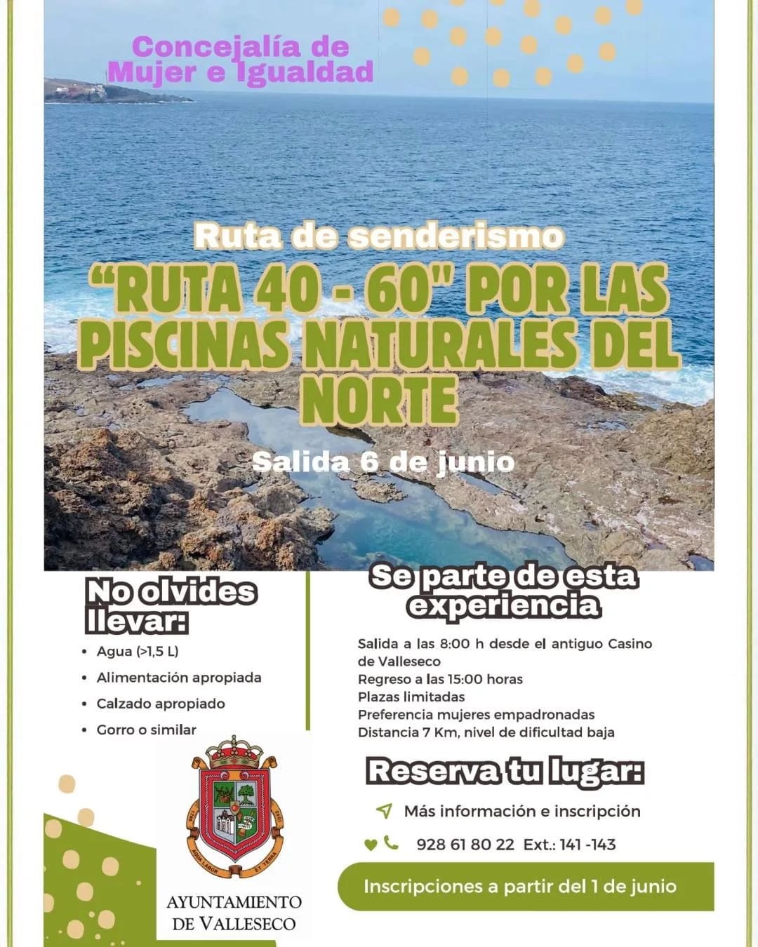 Imagen del evento Senderismo  Ruta 40-60 por las Piscinas Naturales del Norte junio-2026