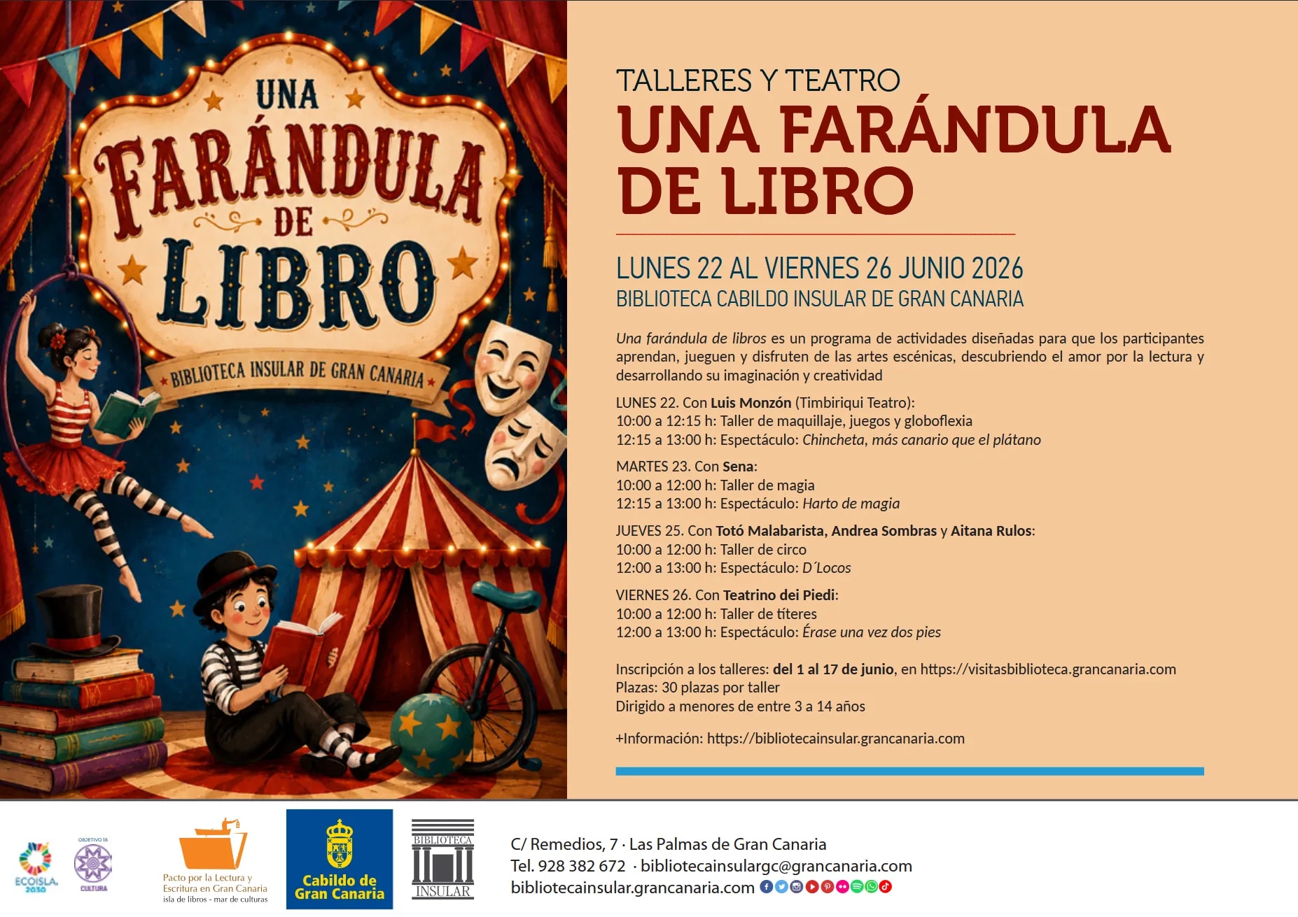 Imagen del evento Taller y Teatro Una Farandula de Libro junio-2026
