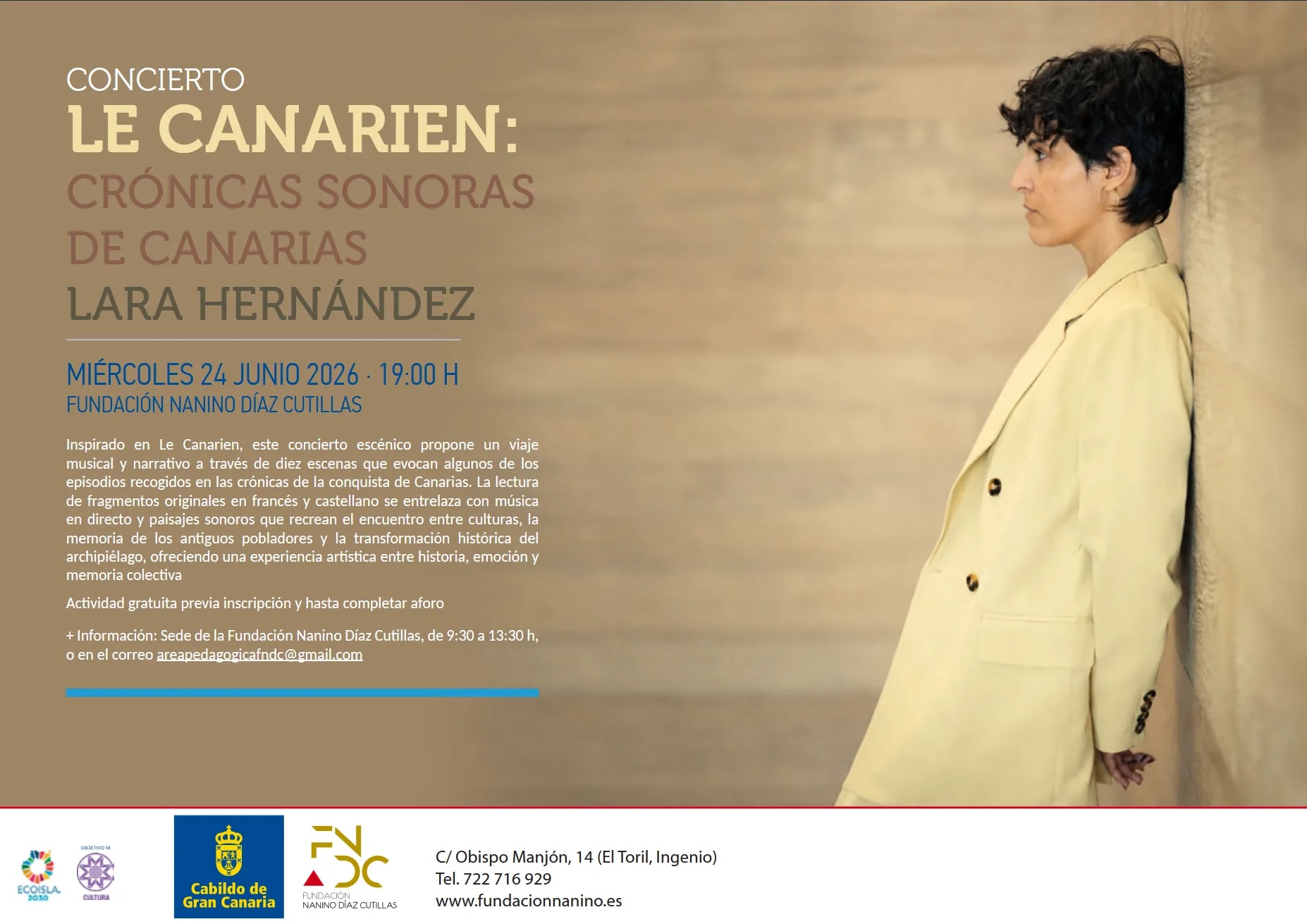 Imagen del evento Concierto Le Canarien Lara Hernandez junio-2026