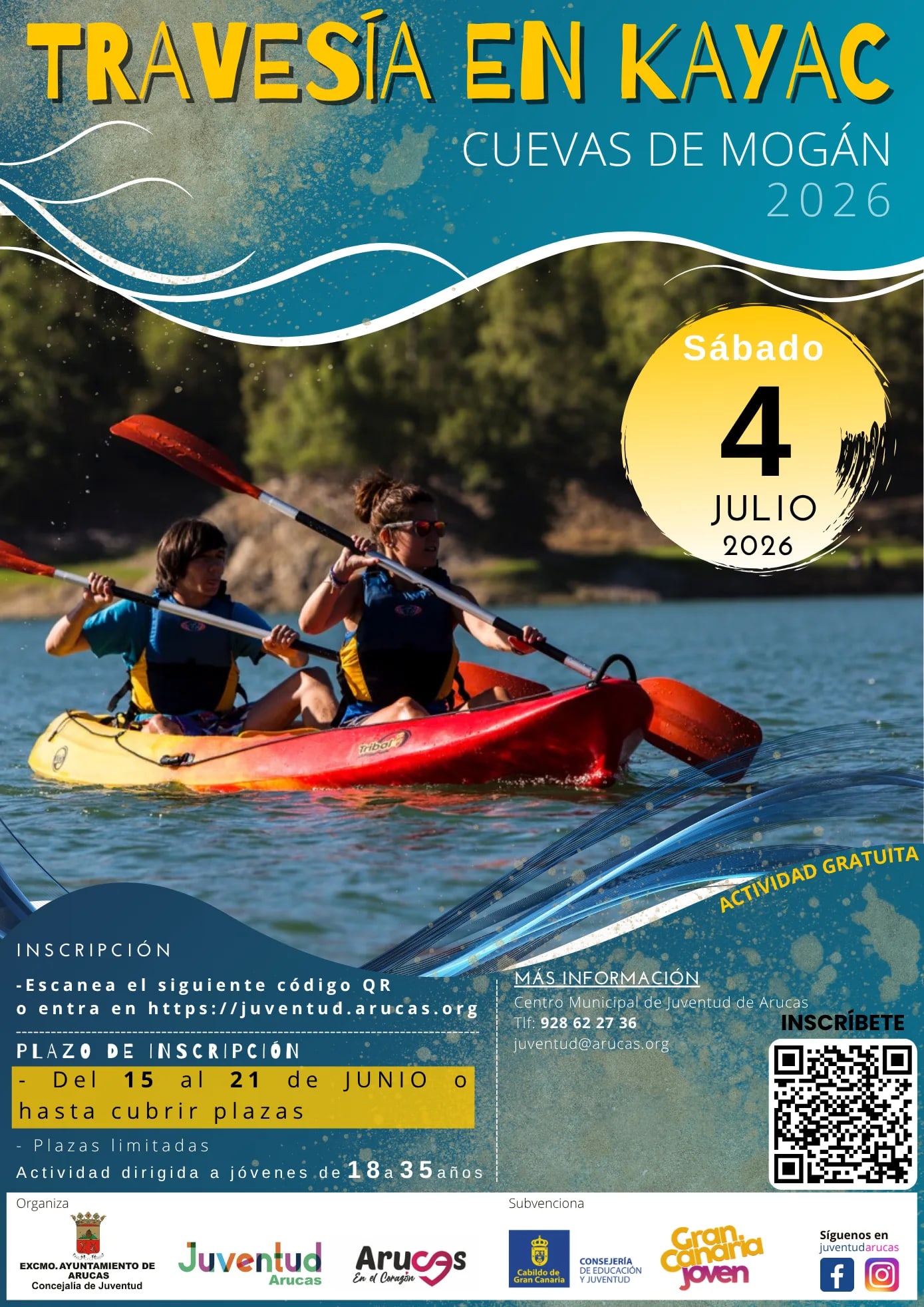 Imagen del evento Youth Mogan Caves Kayak Expedition 2026 julio-2026