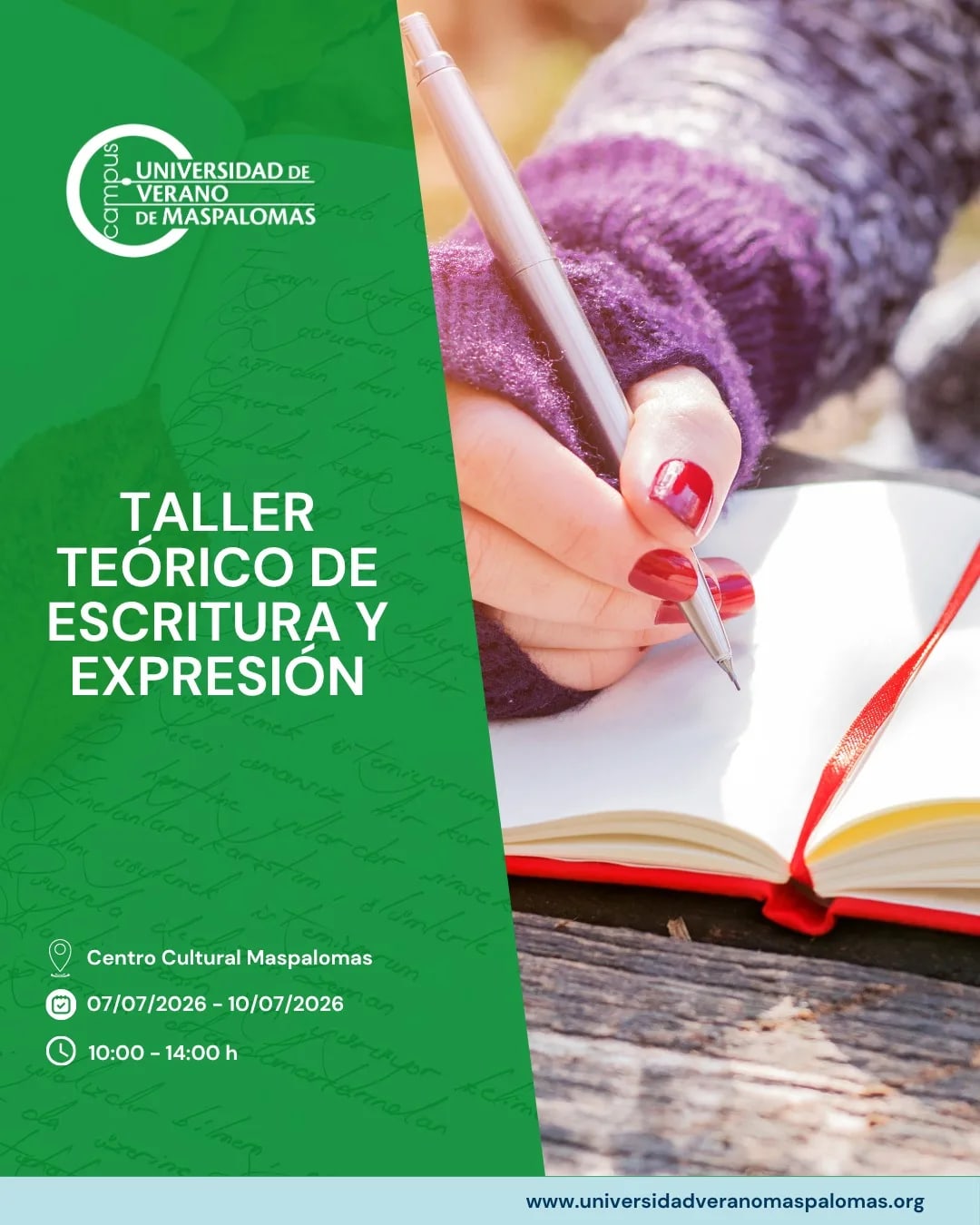 Imagen del evento Taller  Taller teorico practico de escritura y expresion julio-2026