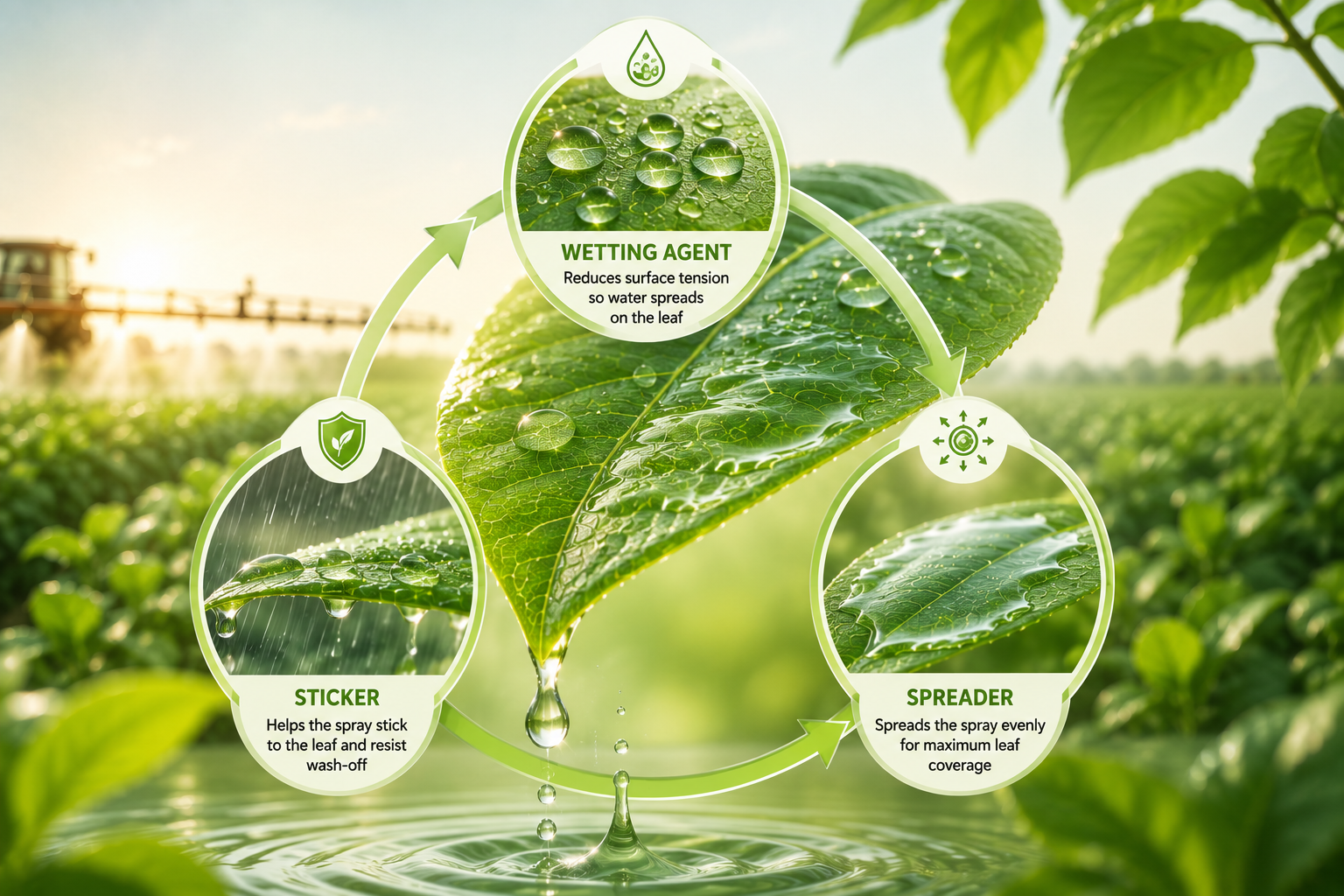 What Is a Wetting Agent? Difference Between Wetter, Spreader & Sticker in Agrochemicals 