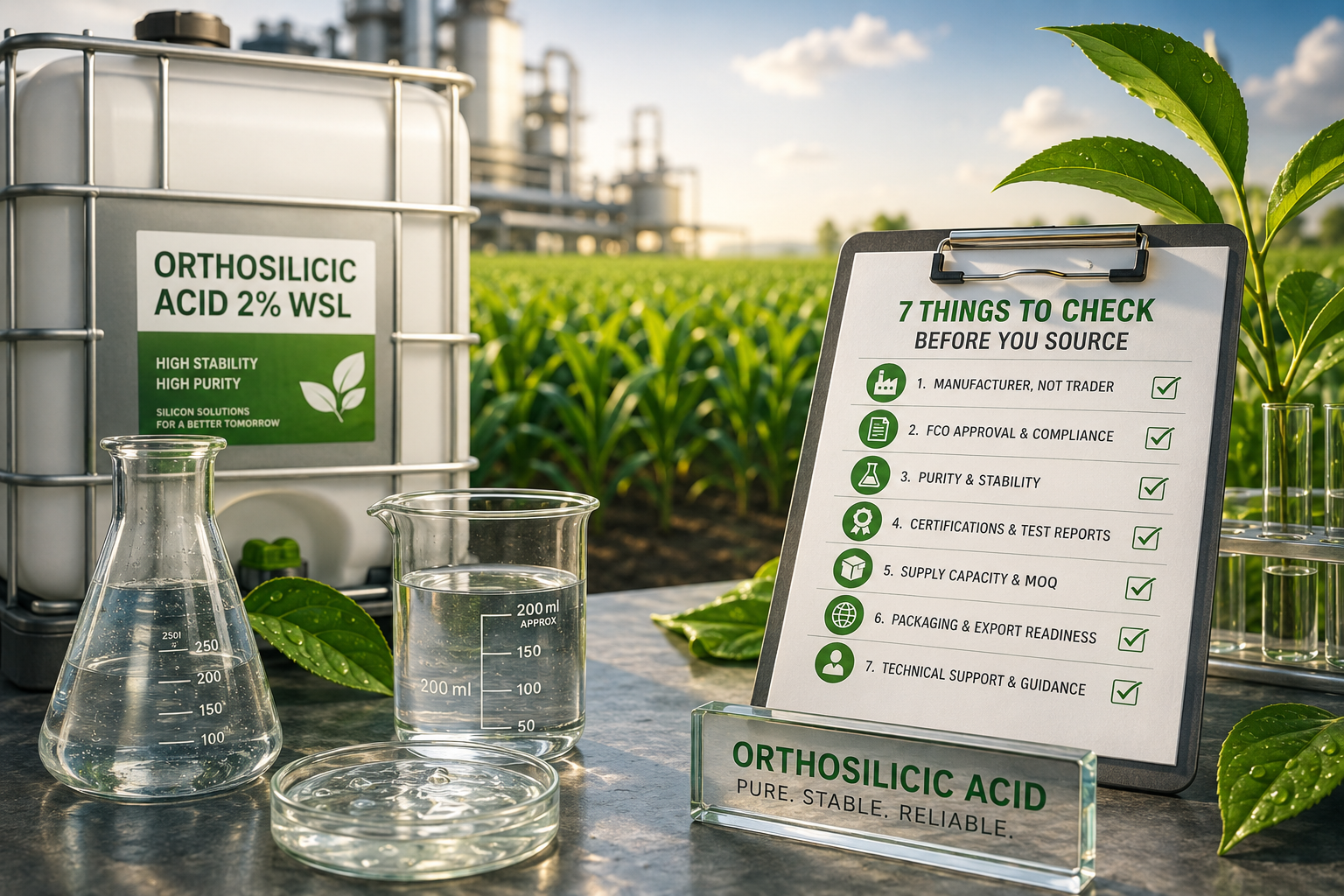 Orthosilicic Acid Manufacturer in India: 7 Things to Check Before You Source