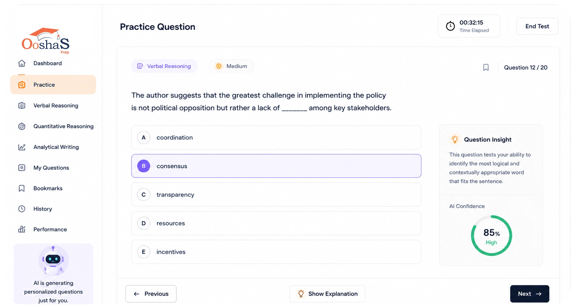 AI‑Generated SAT Practice Questions