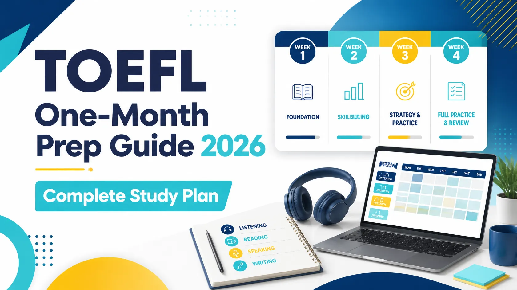 TOEFL One-Month Prep Guide 2026: Complete Study Plan