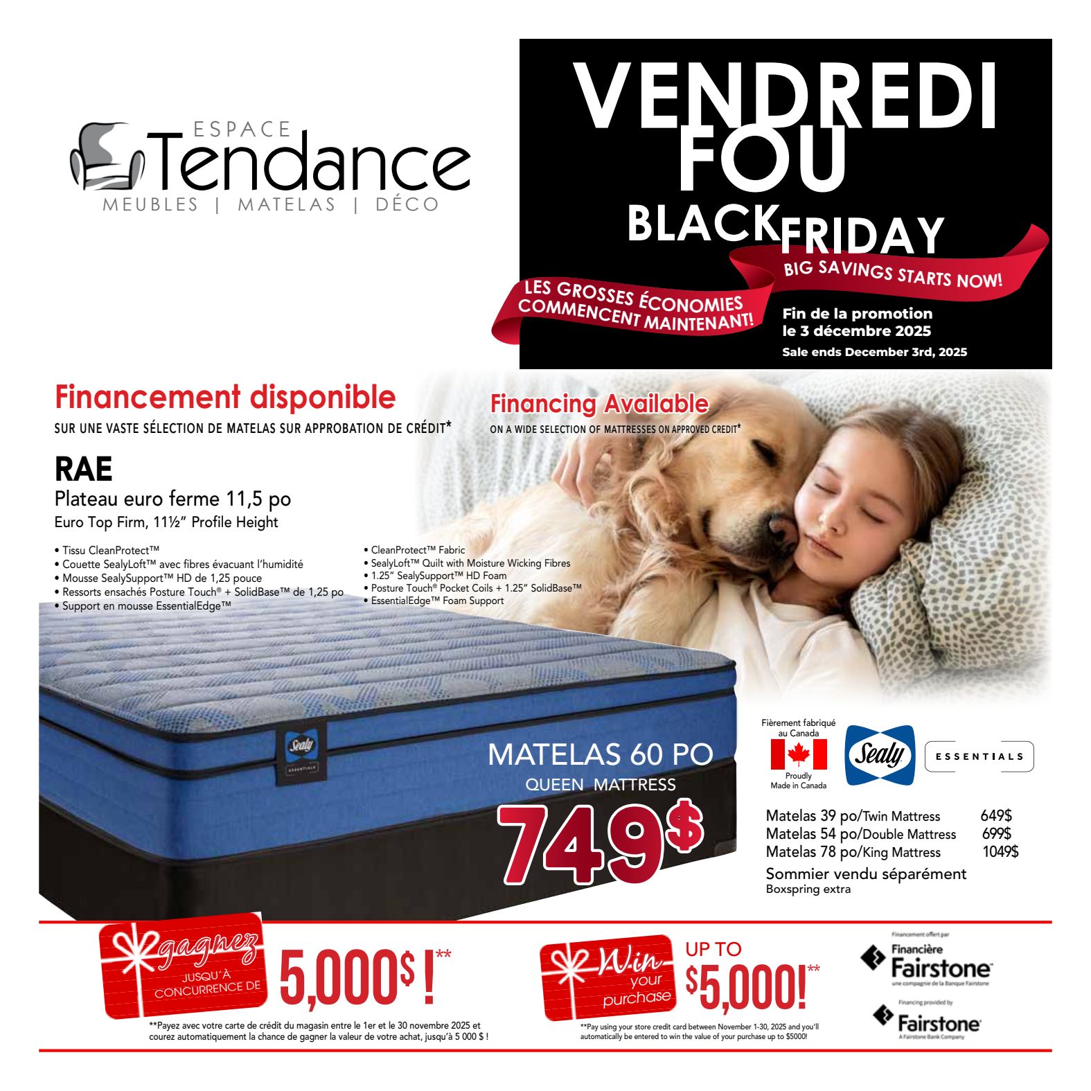 August 2025 Espace Tendance Sealy Flyer