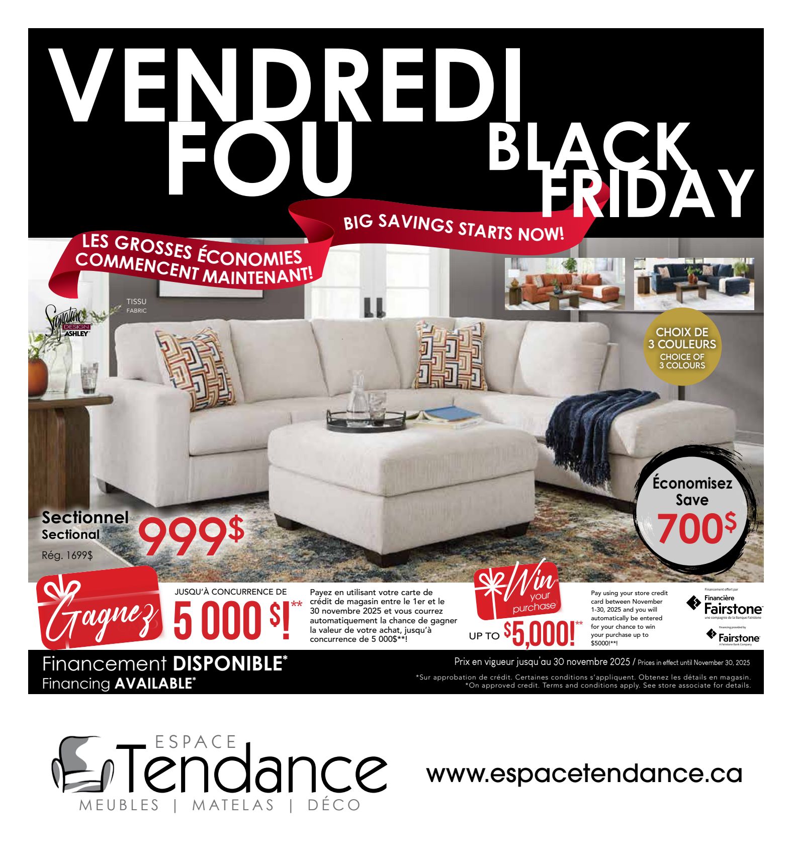 August 2025 Espace Tendance Furniture Flyer