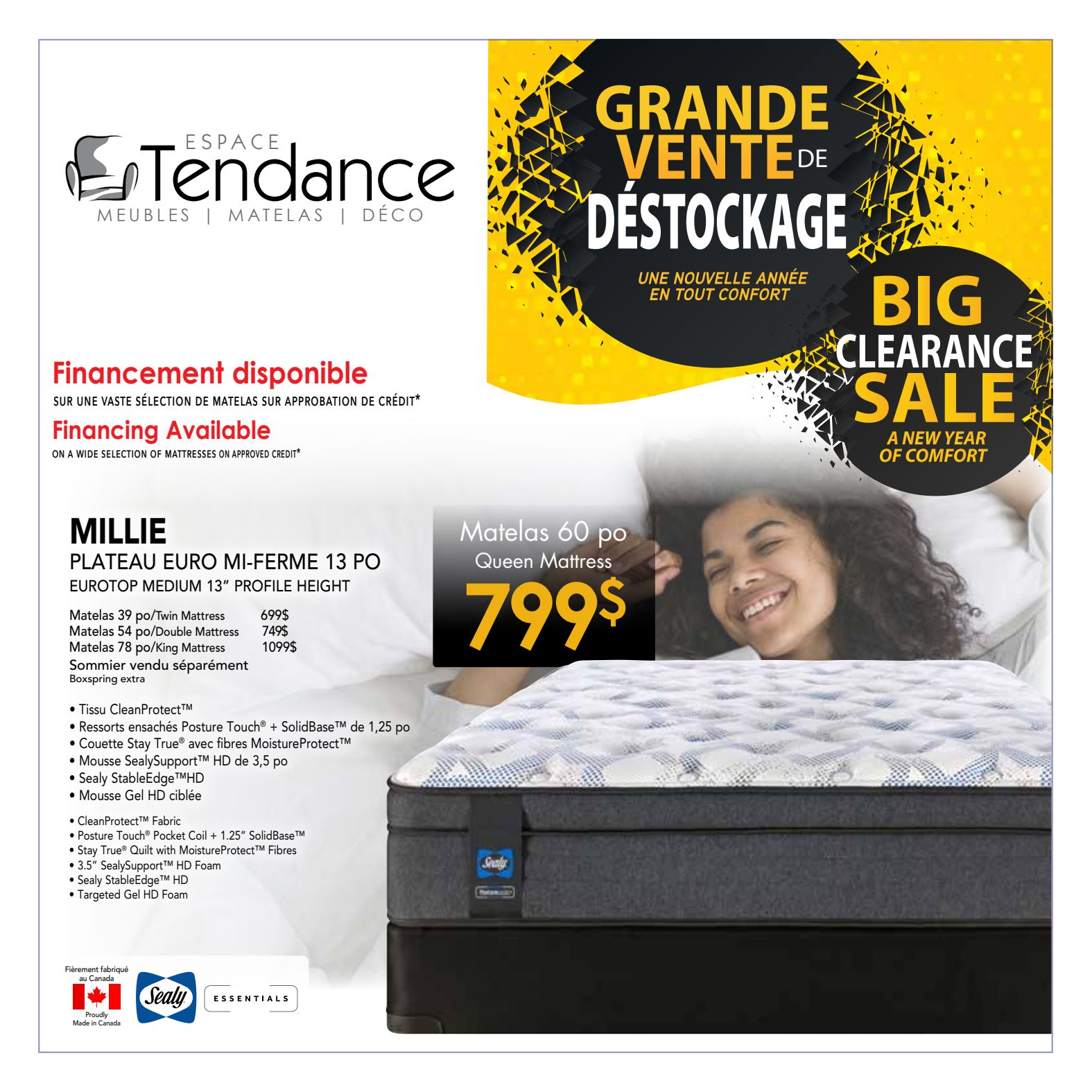Espace Tendance Sealy Mattresses Flyer