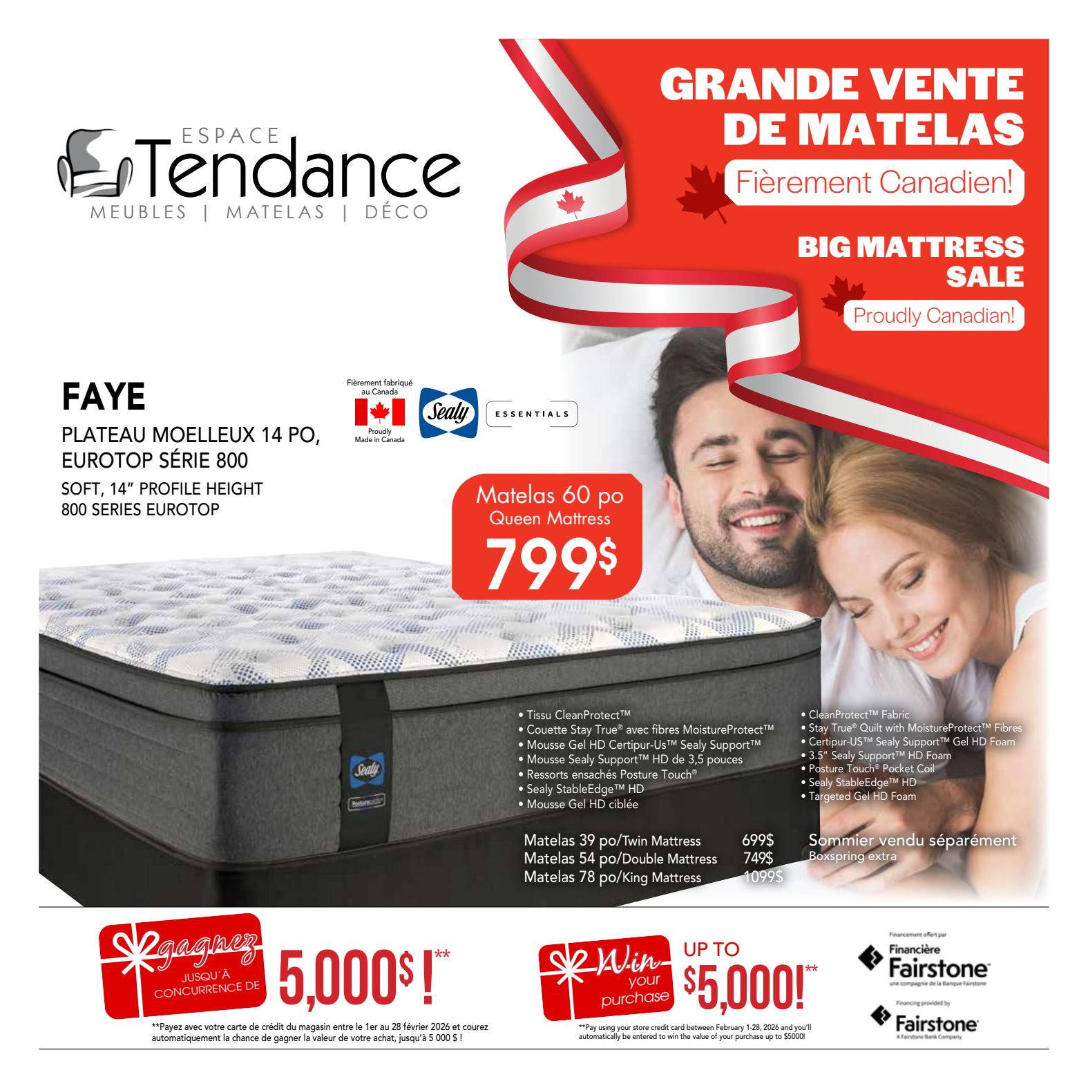 Espace Tendance Sealy Mattresses Flyer