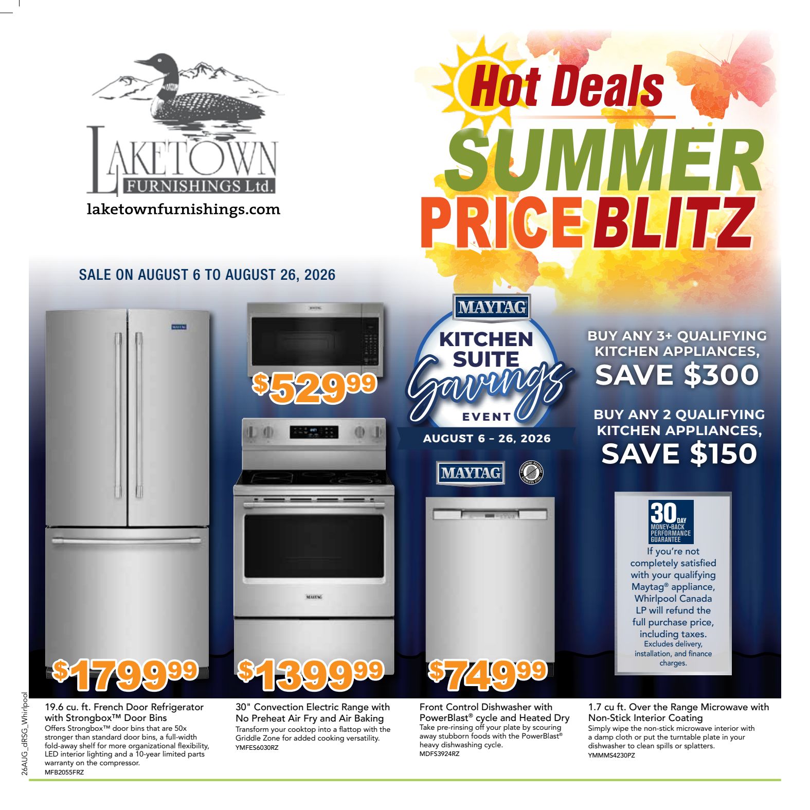 Laketown appliance promotional flyer