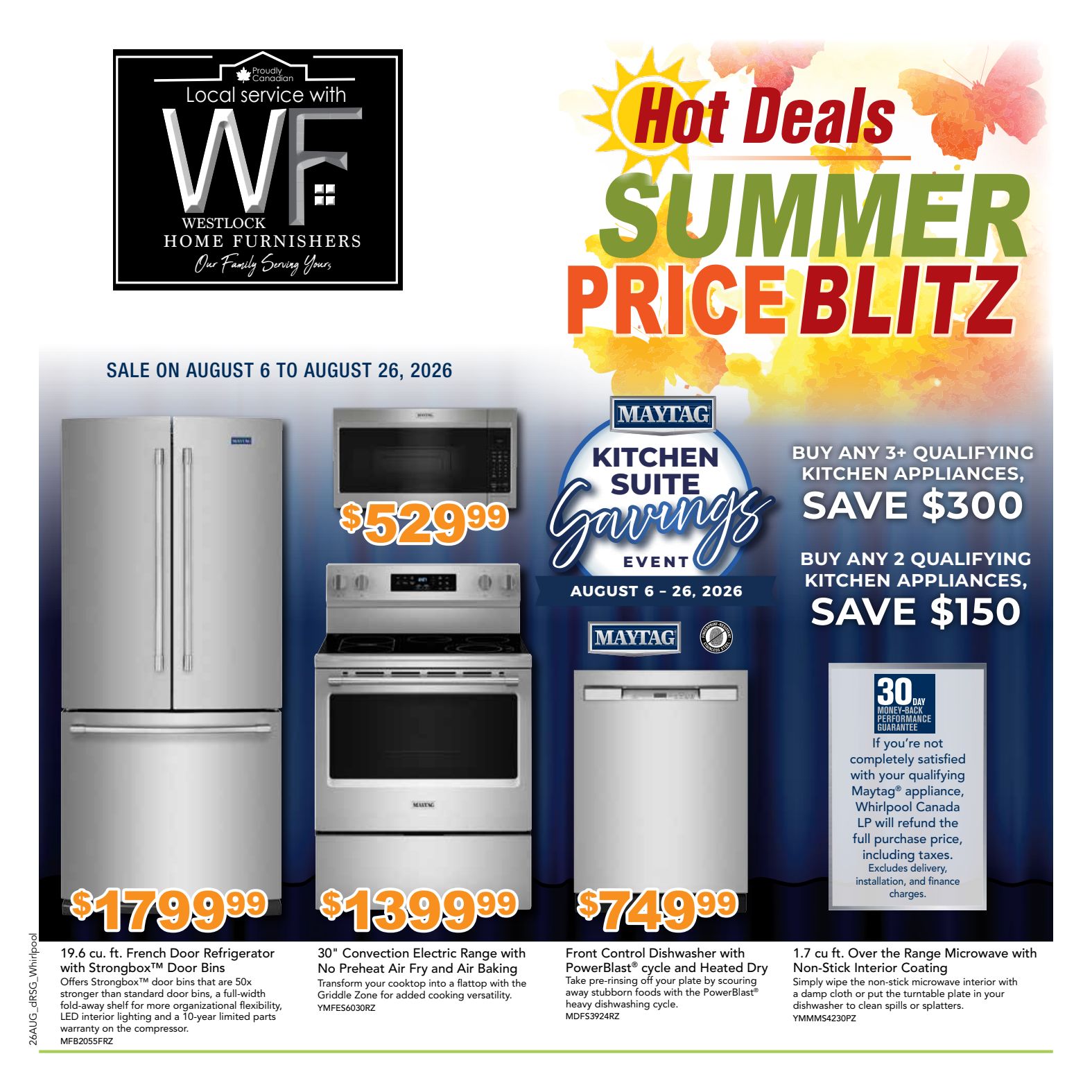 Westlock appliance promotional flyer