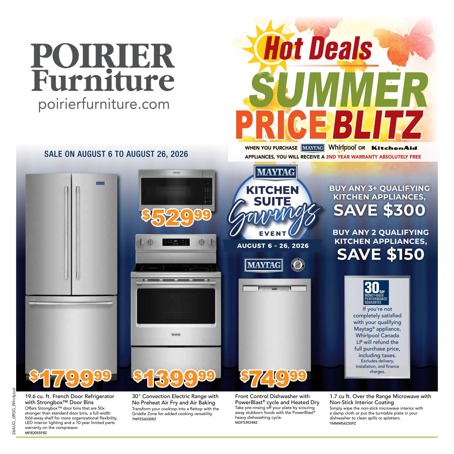 Poirier appliance promotional flyer