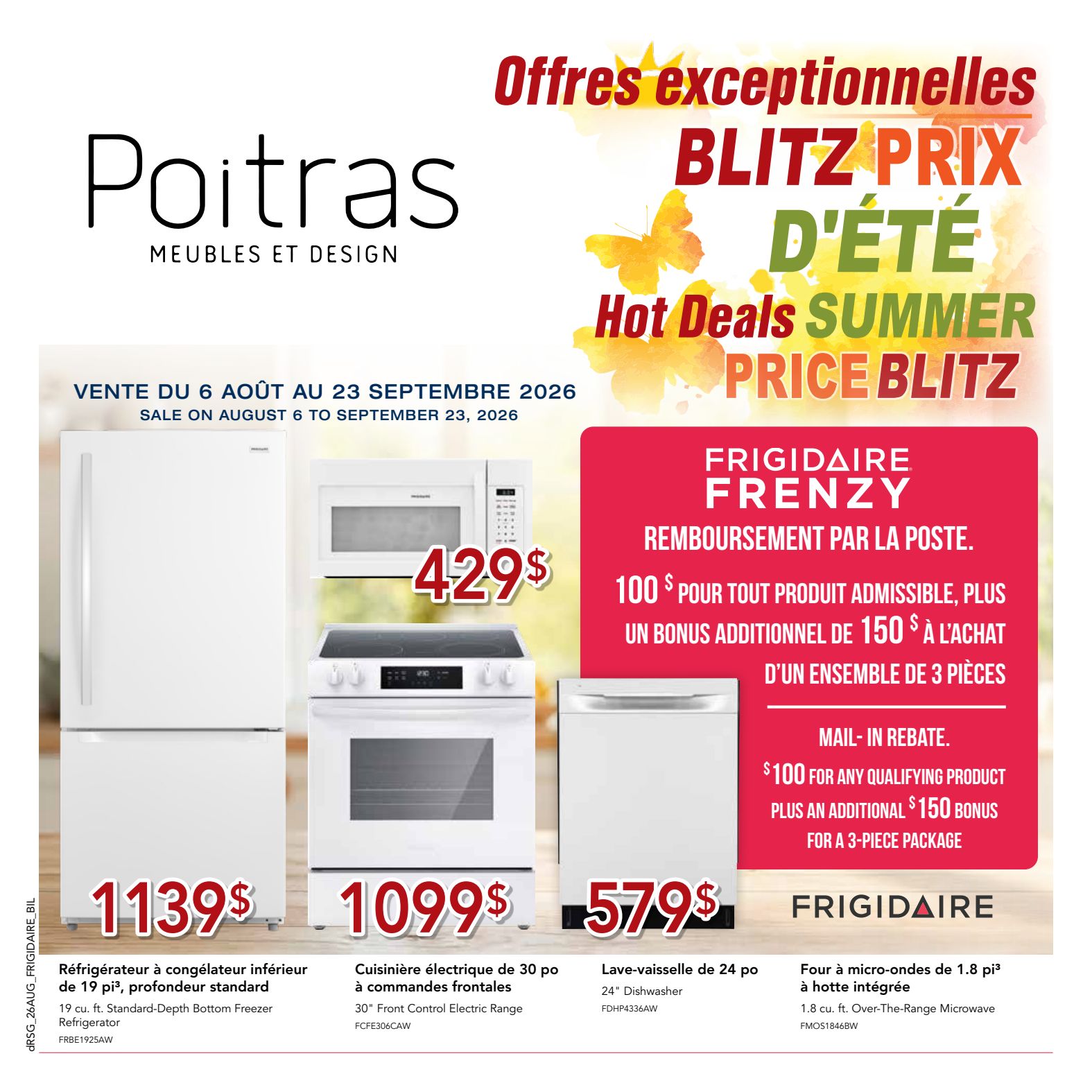 Poitras Frigidaire promotional flyer