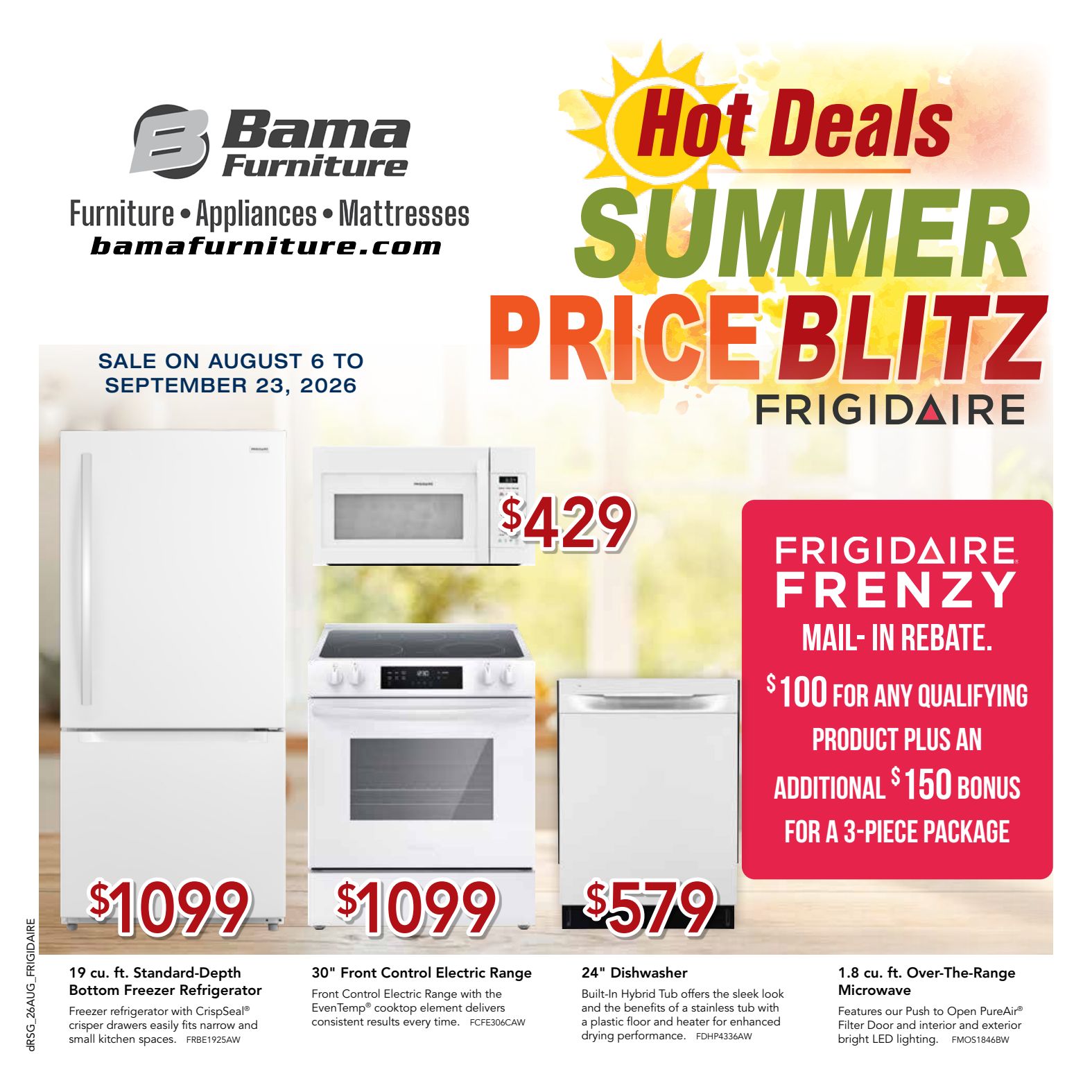Bama Frigidaire promotional flyer