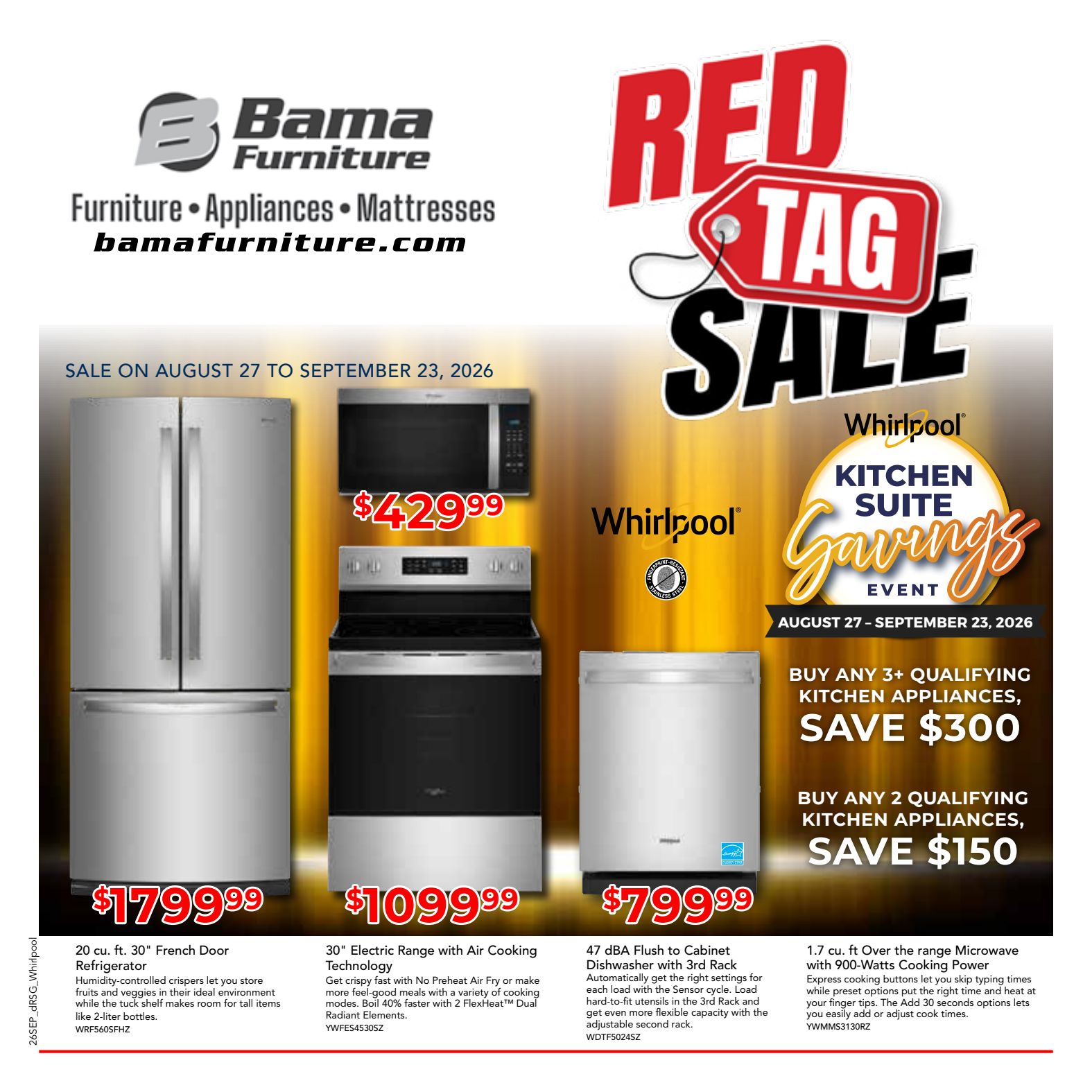 Bama Whirlpool and Maytag promotional flyer