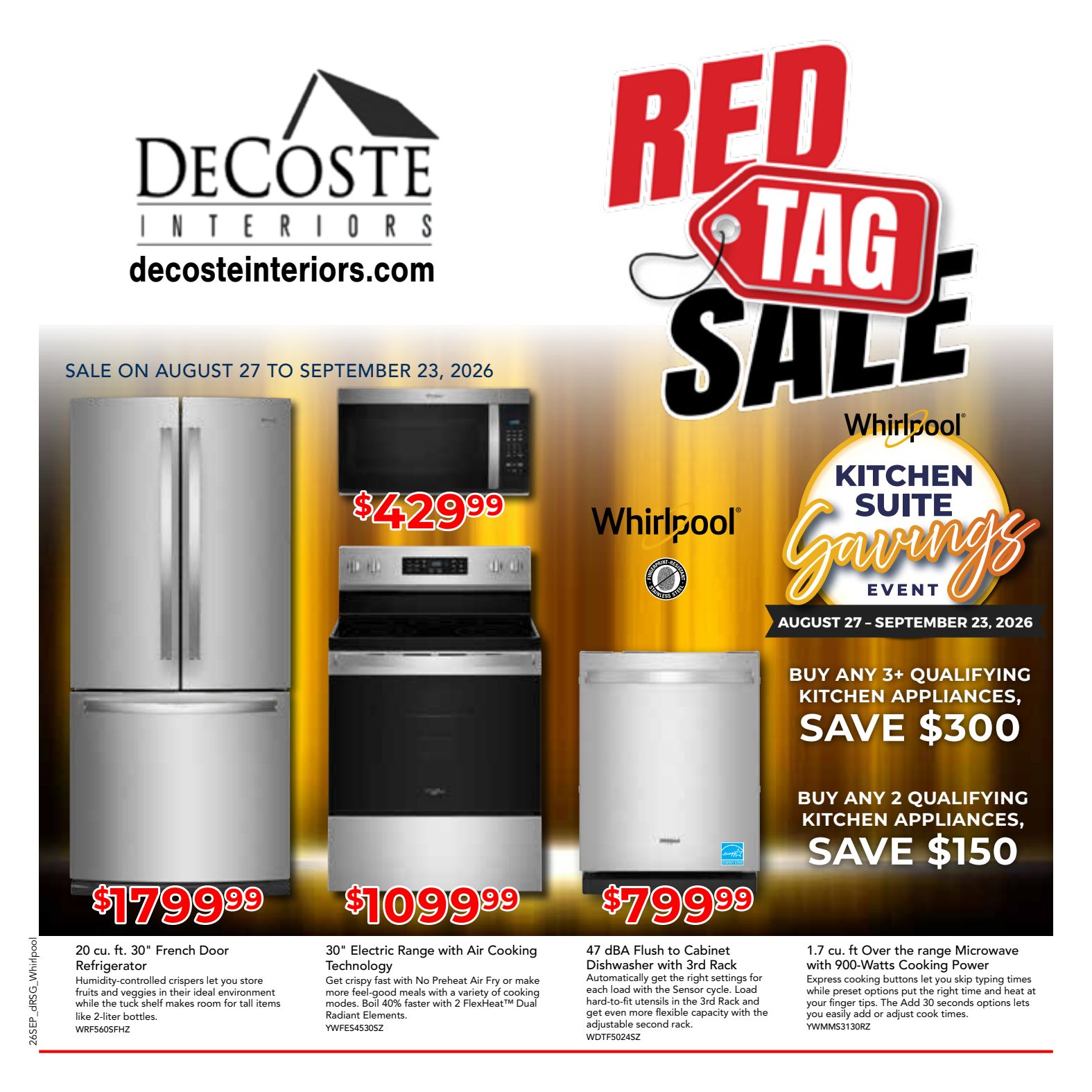 DeCoste appliance promotional flyer