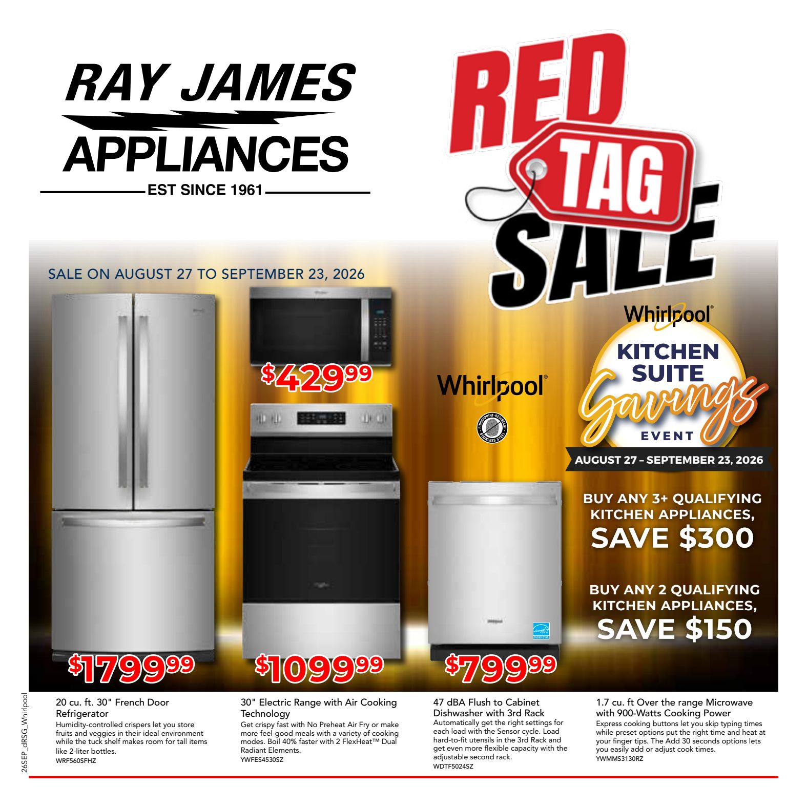 Ray James appliance promotional flyer