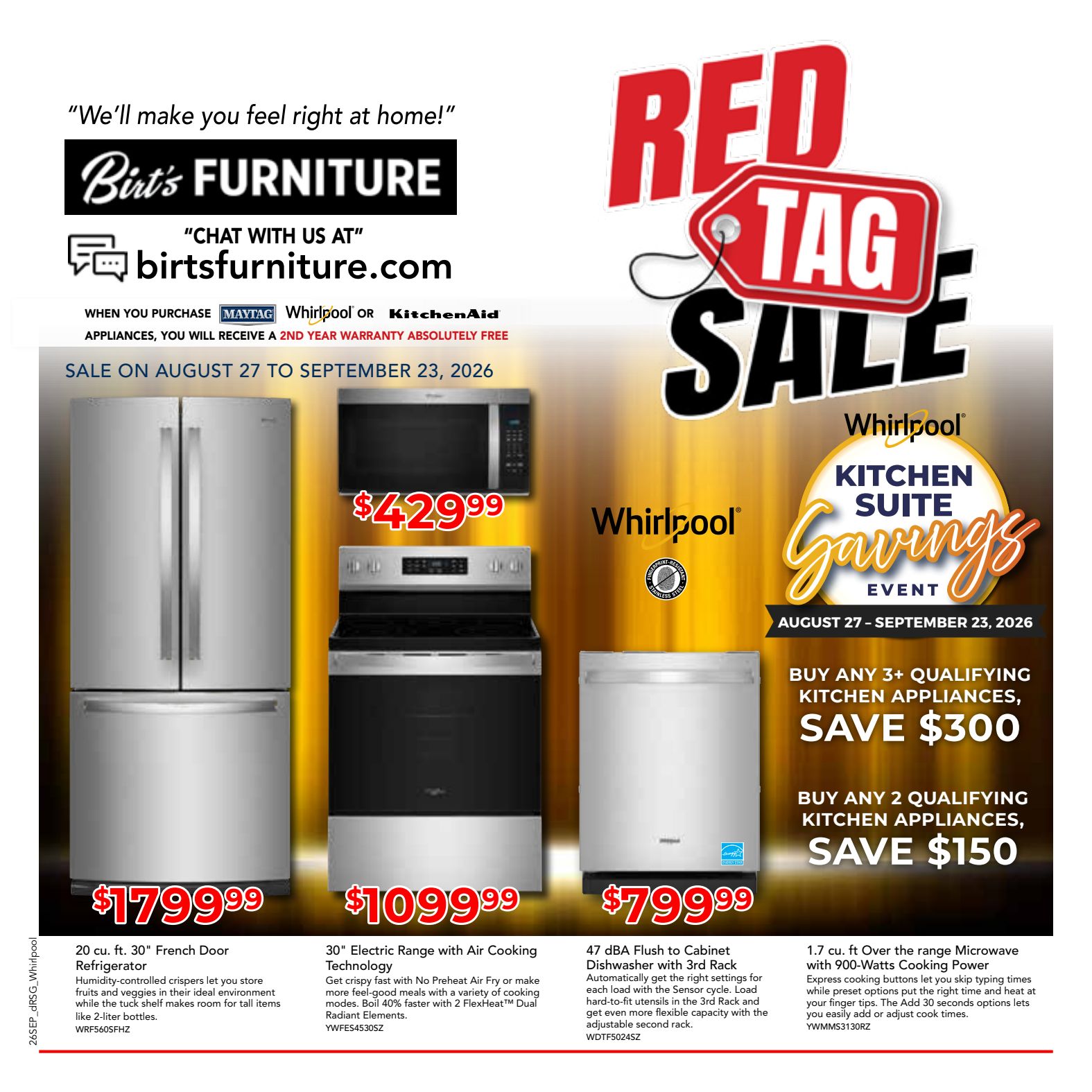 Birt's Whirlpool promotional flyer